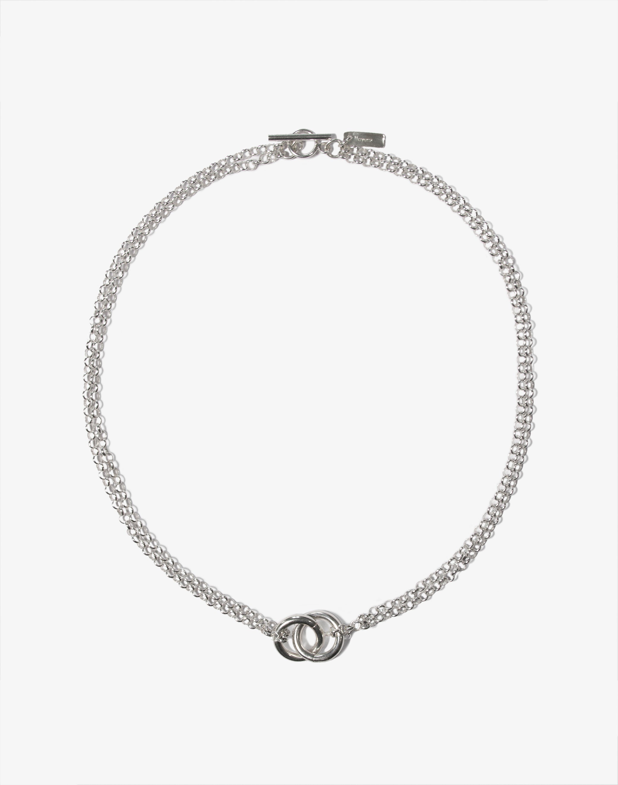 Women silver chain rings choker necklace - Made In Brookyn New York 1