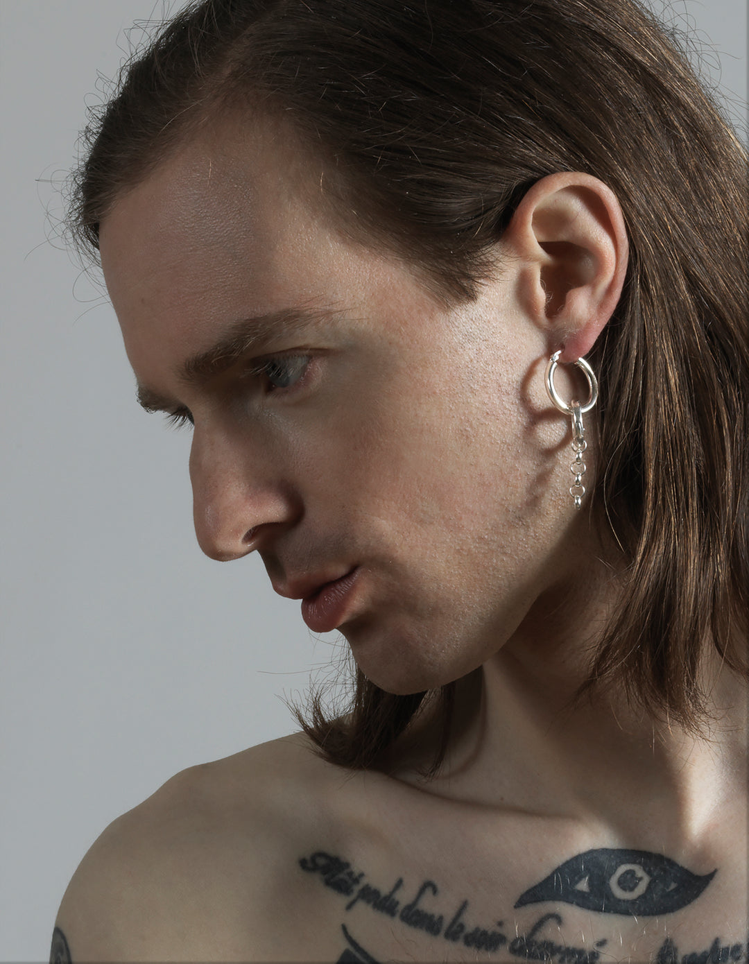 llayers jewelry men unisex chain silver gold hoops earrings jewelry minimal - Made in Brooklyn New York