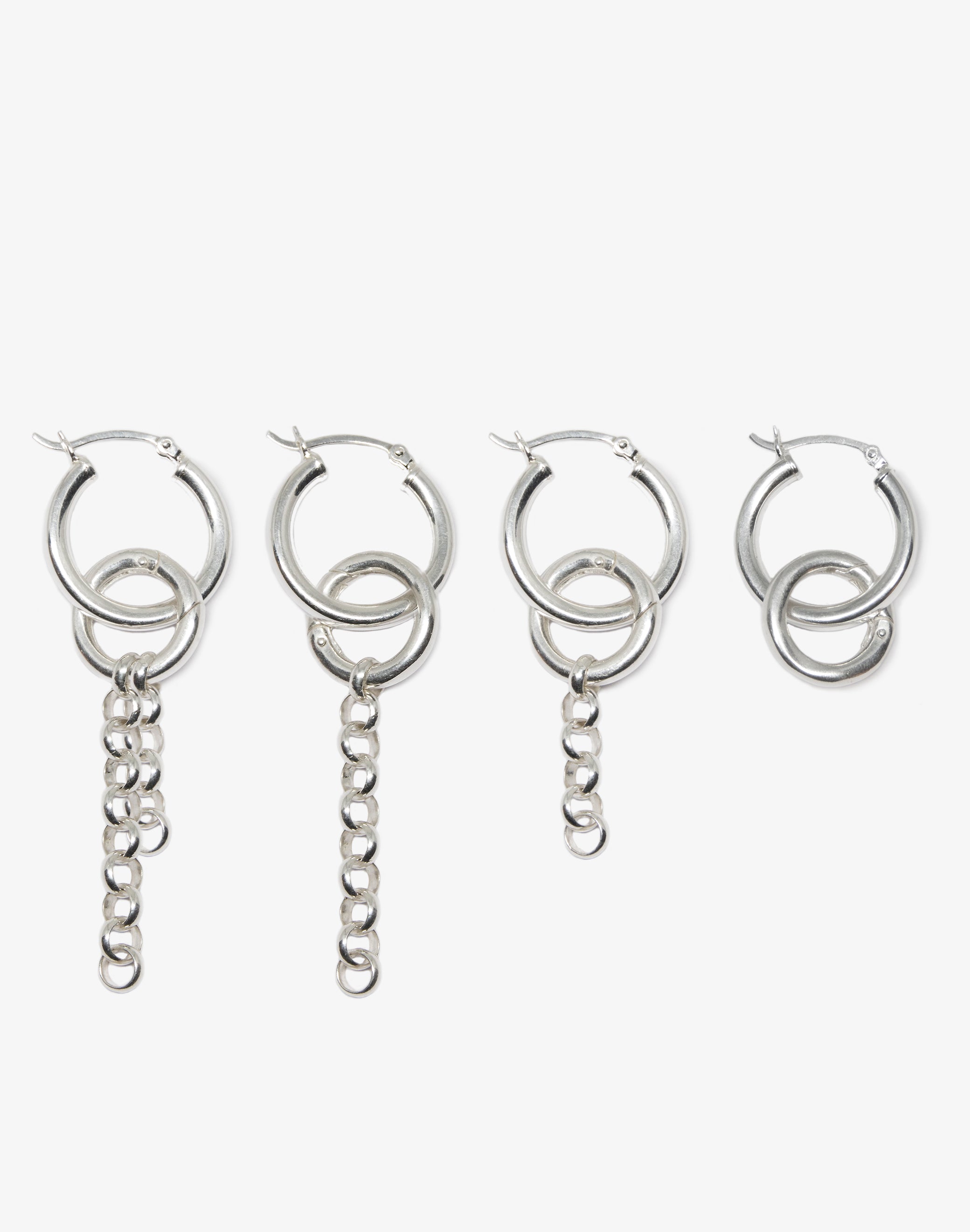 llayers jewelry designer women silver chain hoops earrings jewelry minimal - Made in Brooklyn New York
