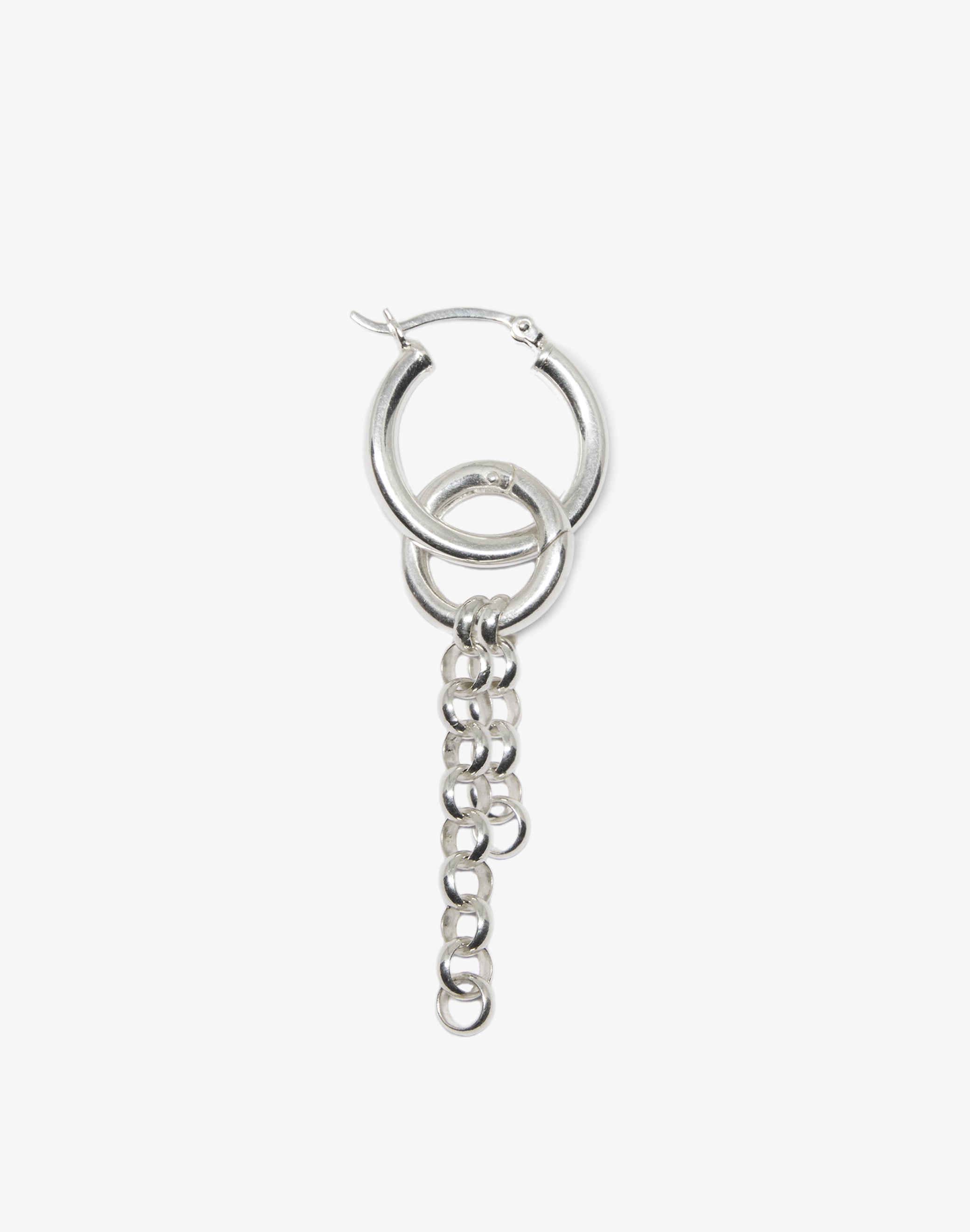 llayers jewelry minimal women silver chain hoops earrings jewelry minimal - Made in Brooklyn New York F2