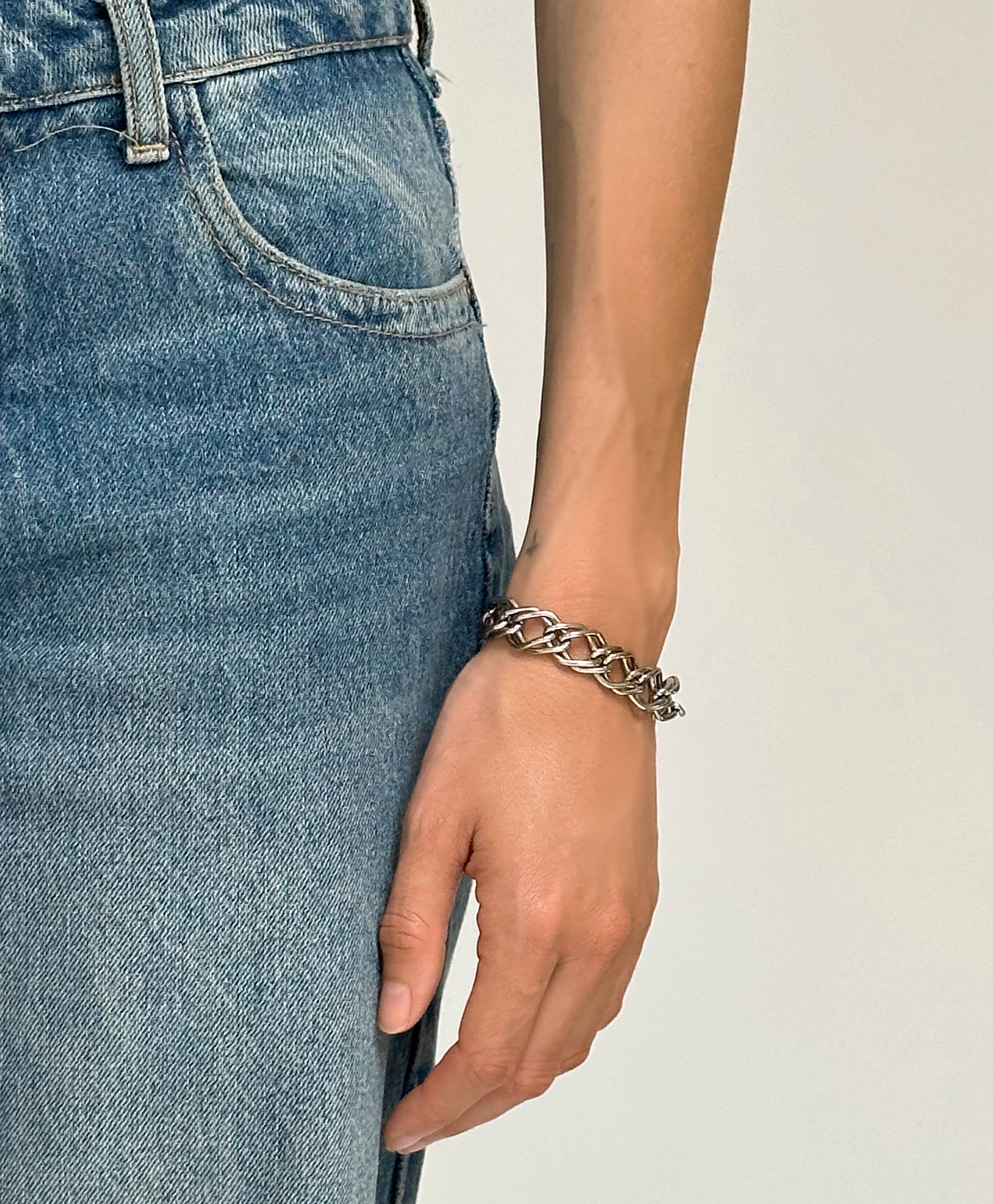 llayers men women jewelry silver stainless steel chain bracelet unchained 001 New York