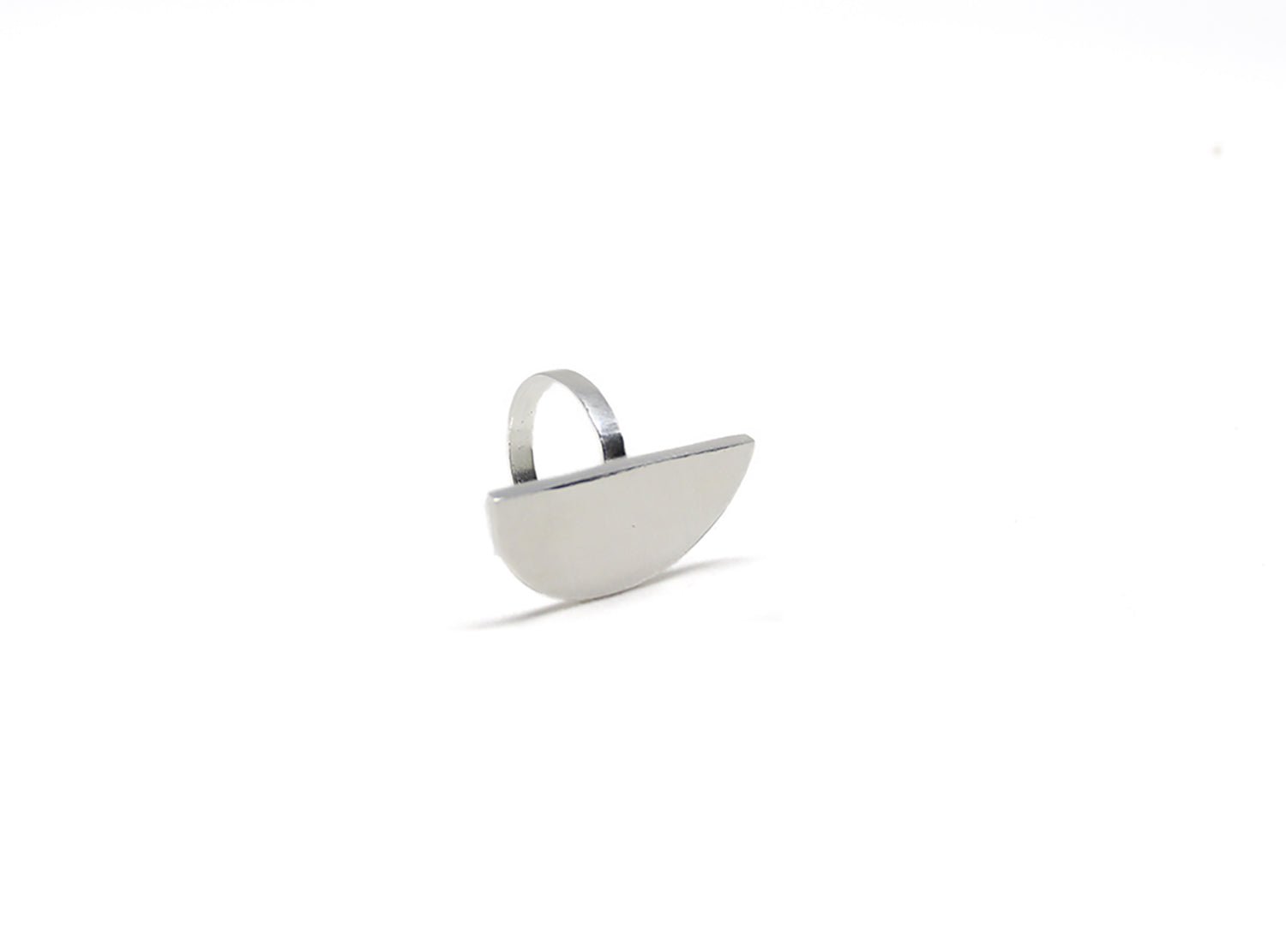 Silver moon ring minimal crescent. Minimalist modern jewelry handcrafted in Brooklyn New York by designer llayers.