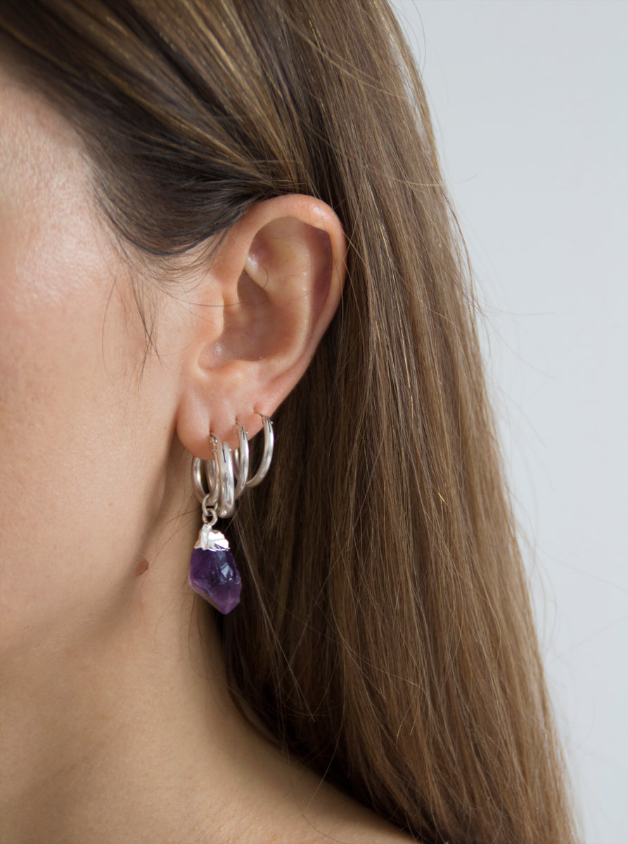 Amethyst hoops on sale