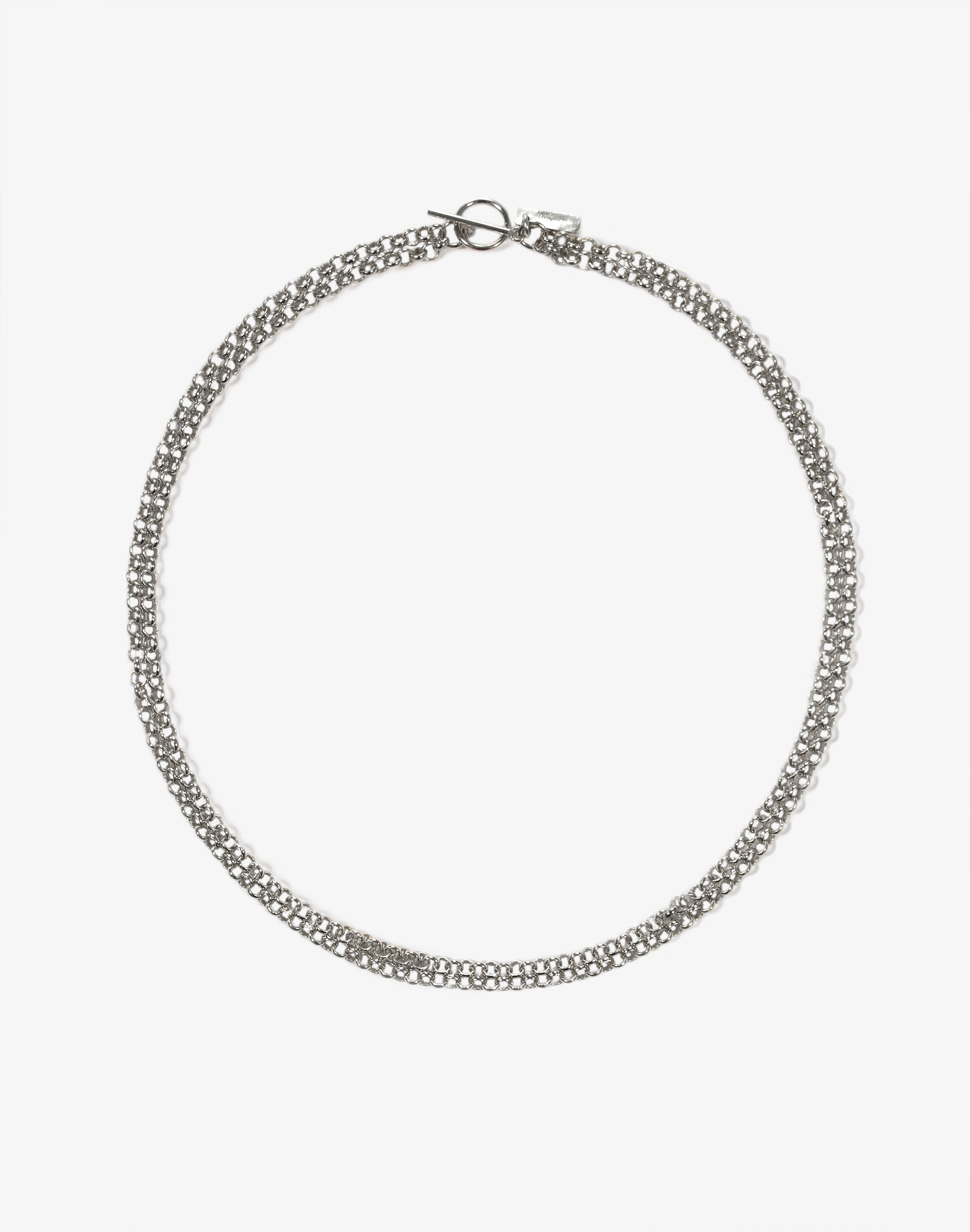 Cool Minimal men jewelry unisex silver double chain chic cnecklace - Made In Brookyn New York