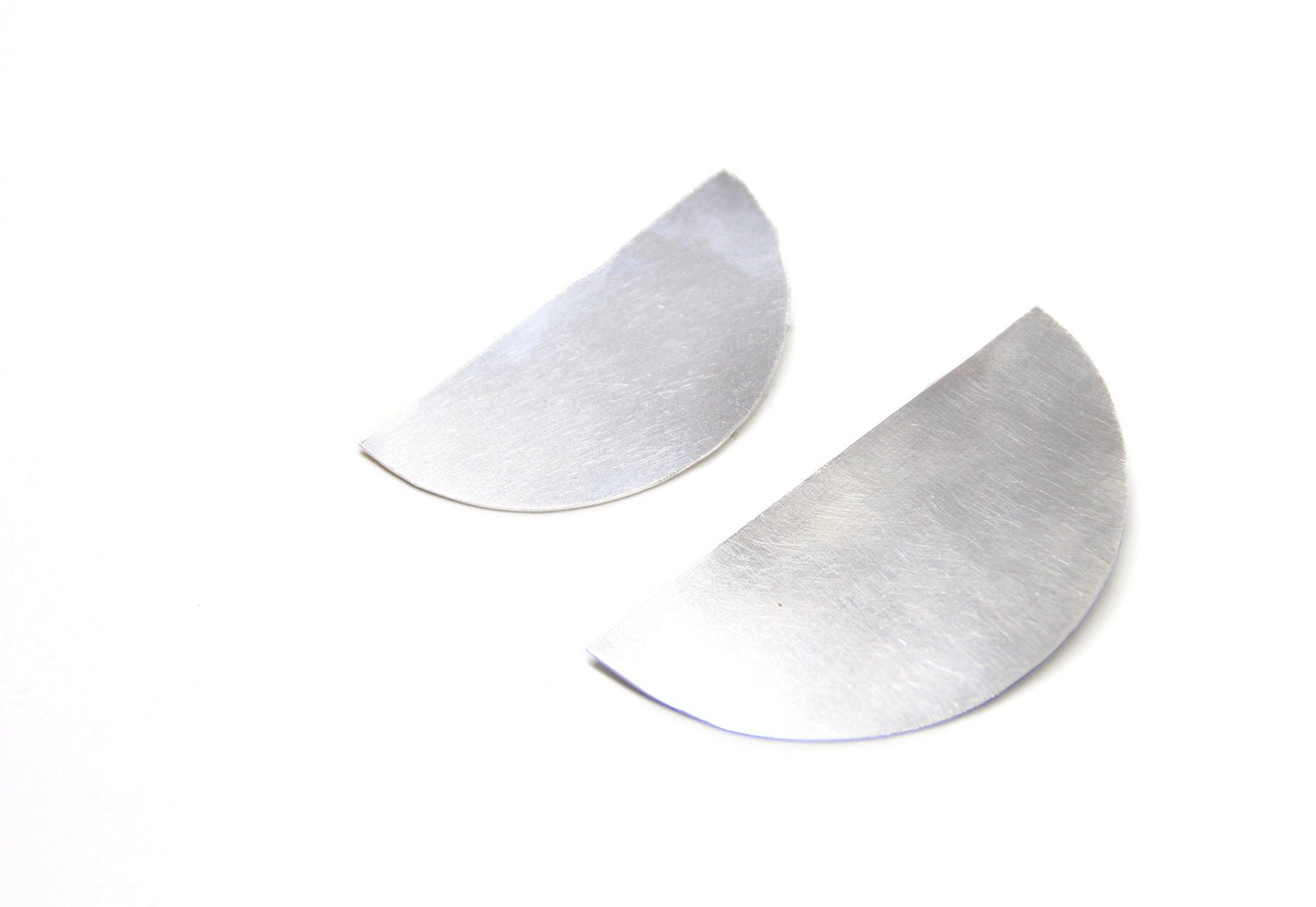 statement oversize earrings silver quarter+ moon handmade by llayers in Brooklyn New york