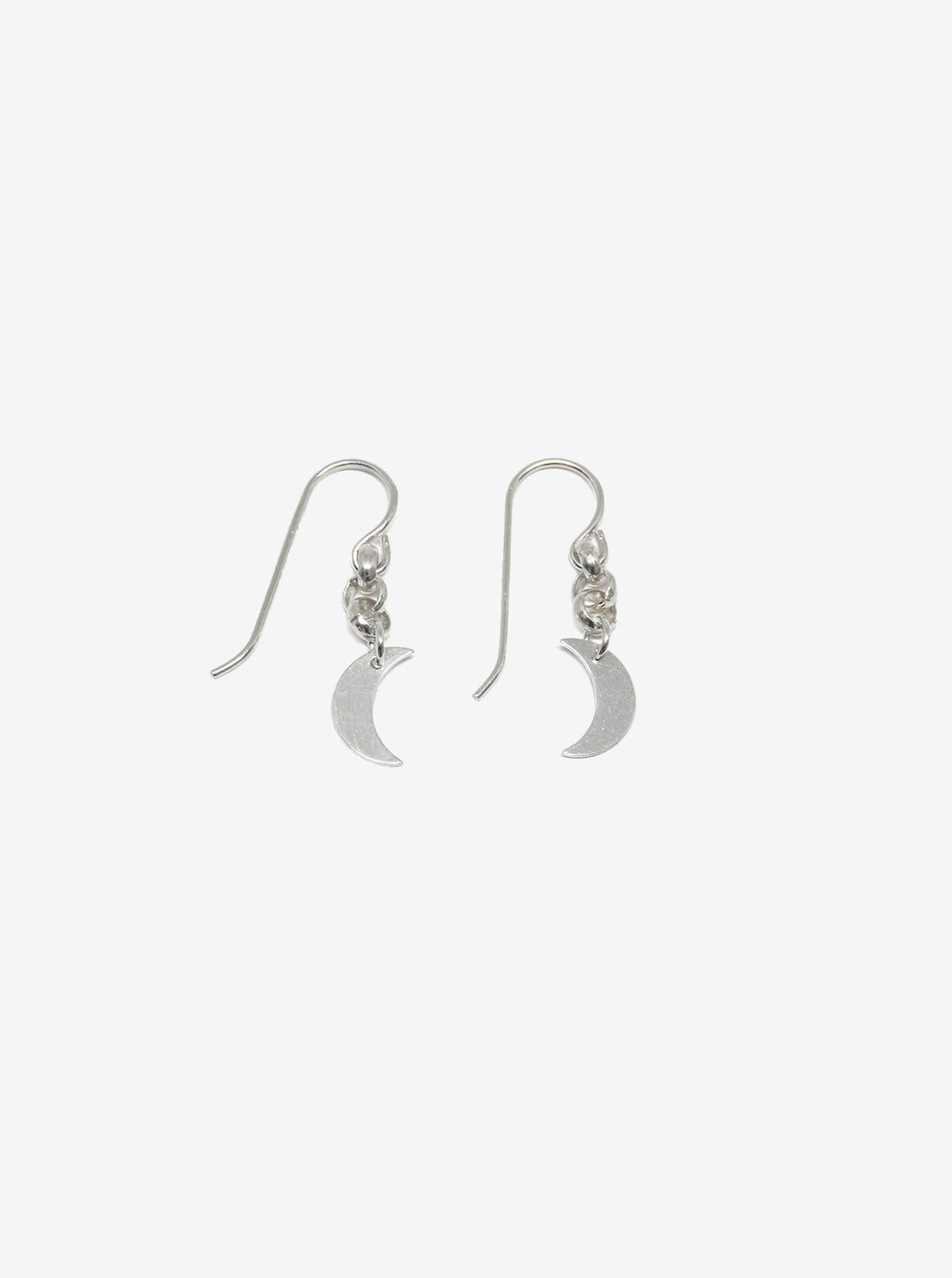 boucles d'oreilles petites lunes et chaîne argent moon and chain silver hook earrings