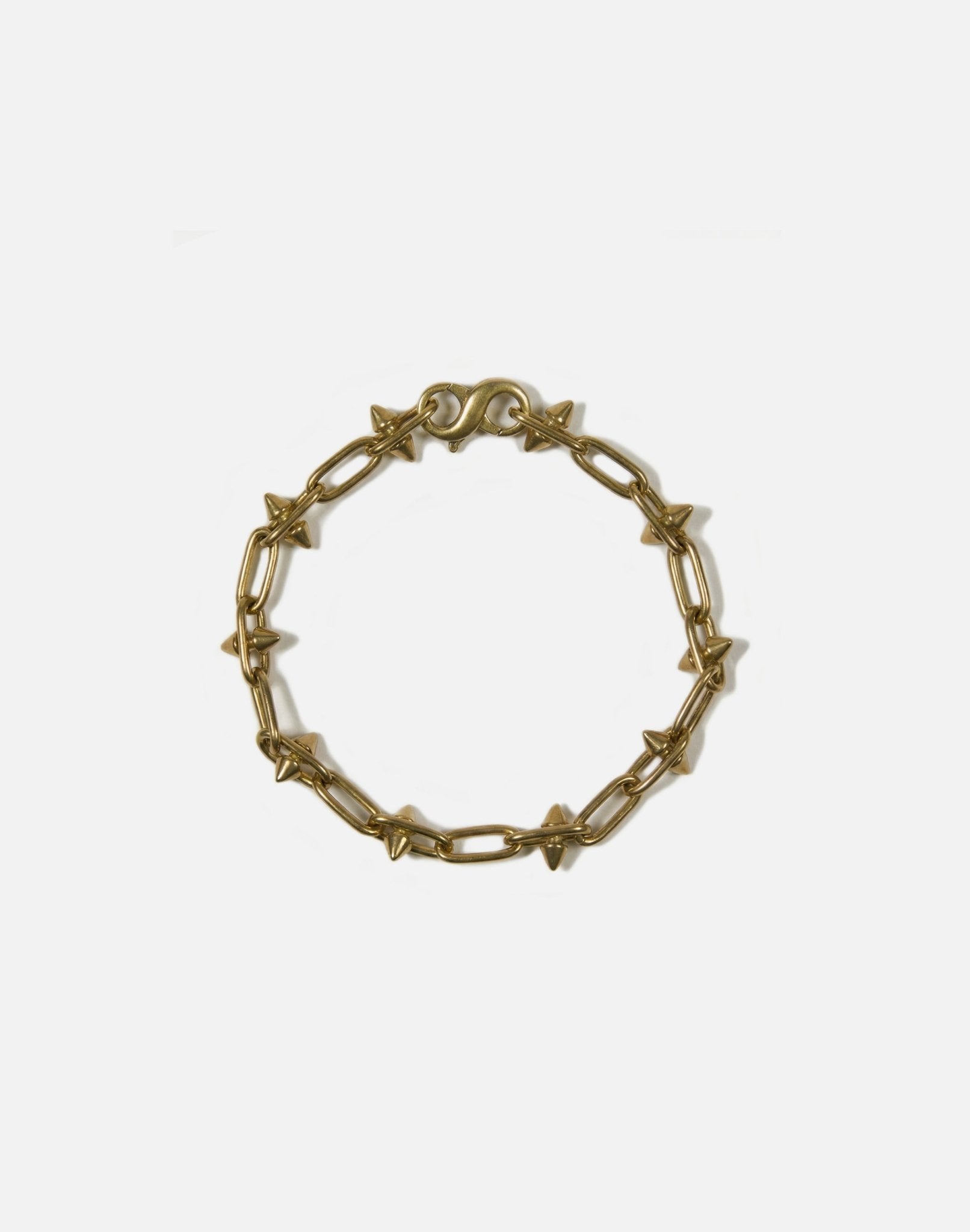 Small spikes brass chain bracelet. Unisex jewelry handmade inNew York Brooklyn by llayers.