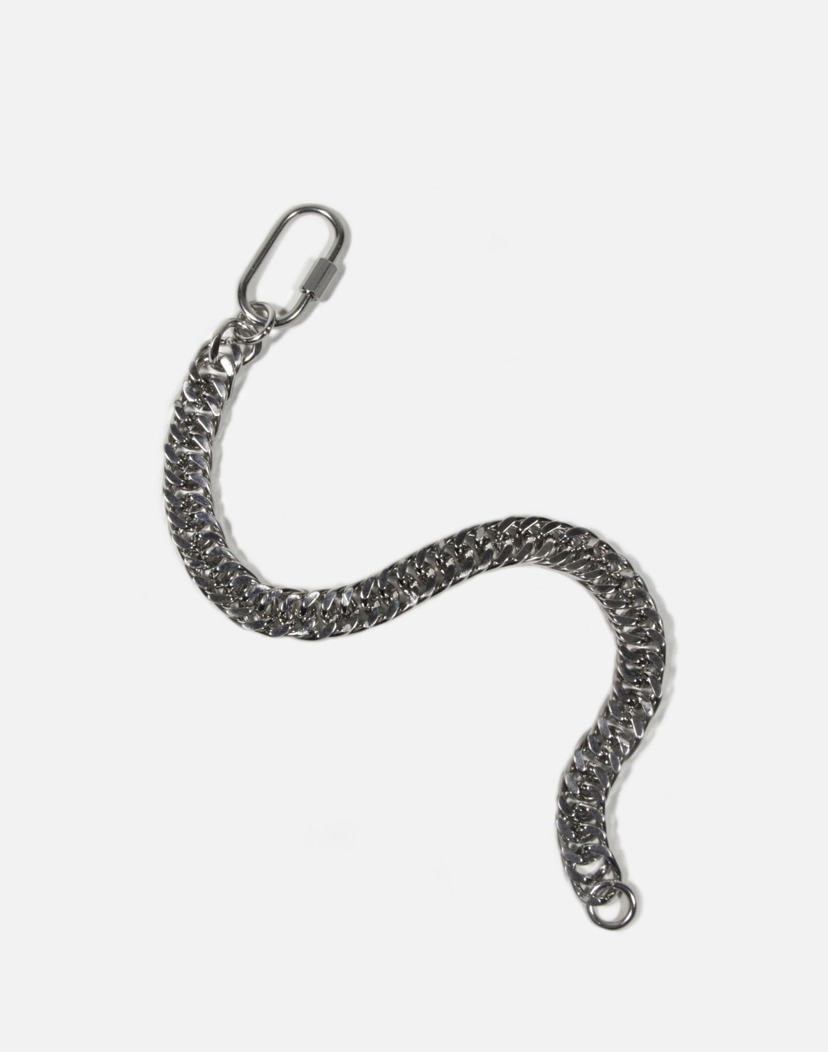 Silver curb chain bracelet in stainless steel unisex jewelry handmade New York Brooklyn by llayers