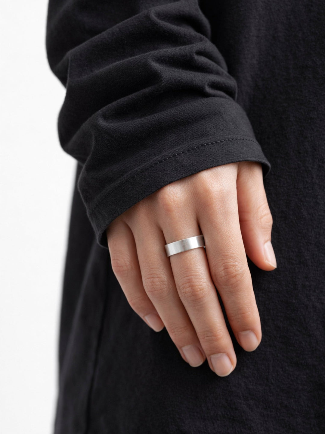 Sterling silver 6mm ring band. Mens womens minimalist jewelry made in New York by llayers.