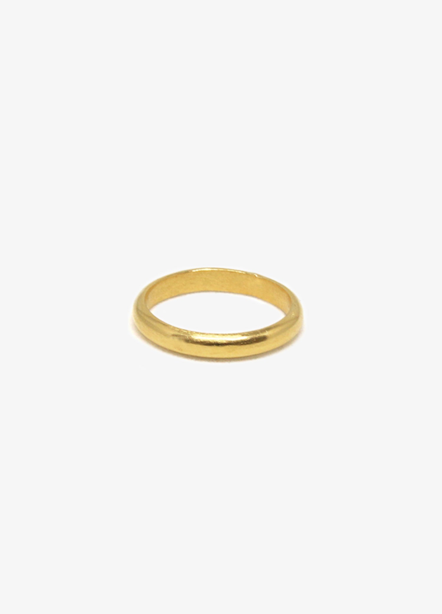 Engagement Gold half round ring. Minimalist engagement rings in Brooklyn New York by designer llayers.