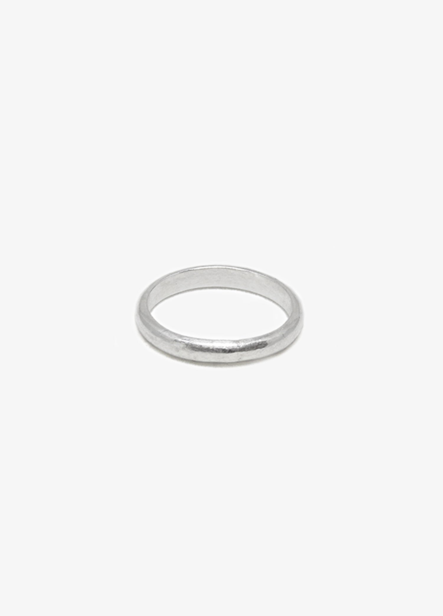 Engagement  Sterling Silver half round ring. Minimalist engagement rings in Brooklyn New York by designer llayers.
