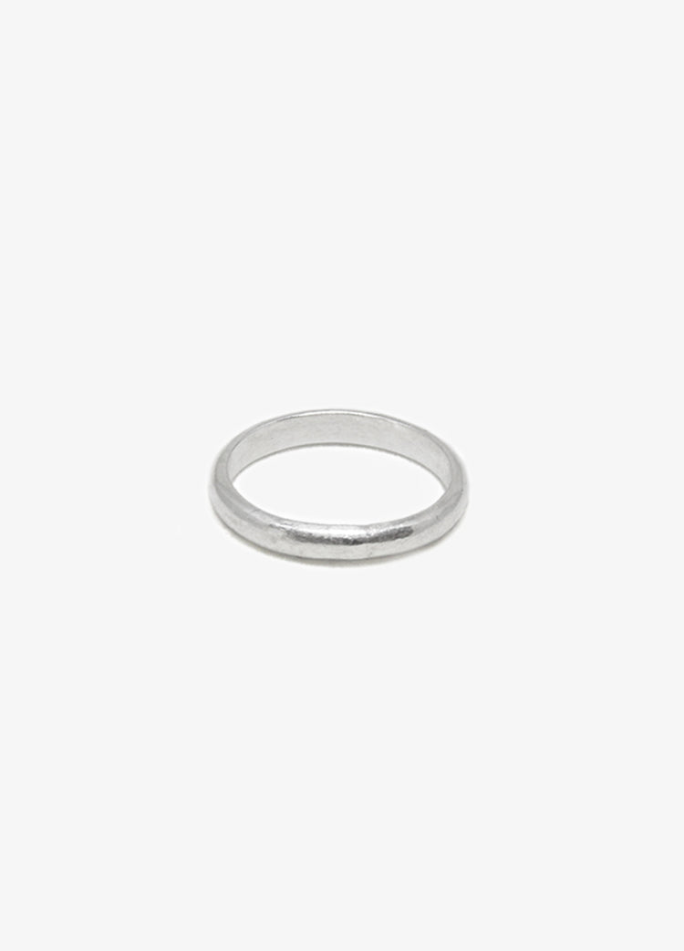 Engagement  Sterling Silver half round ring. Minimalist engagement rings in Brooklyn New York by designer llayers.