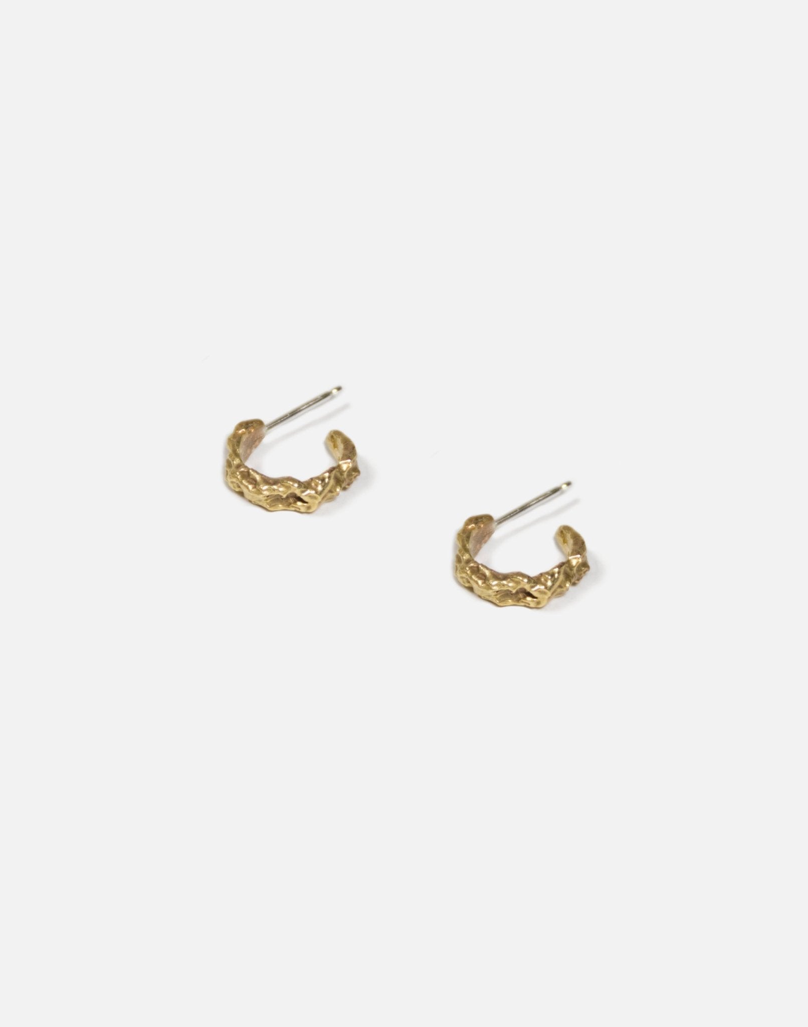 Gold chic hoop earrings granite. Emerging designer. Minimalist jewelry made in Brooklyn New York by llayers.