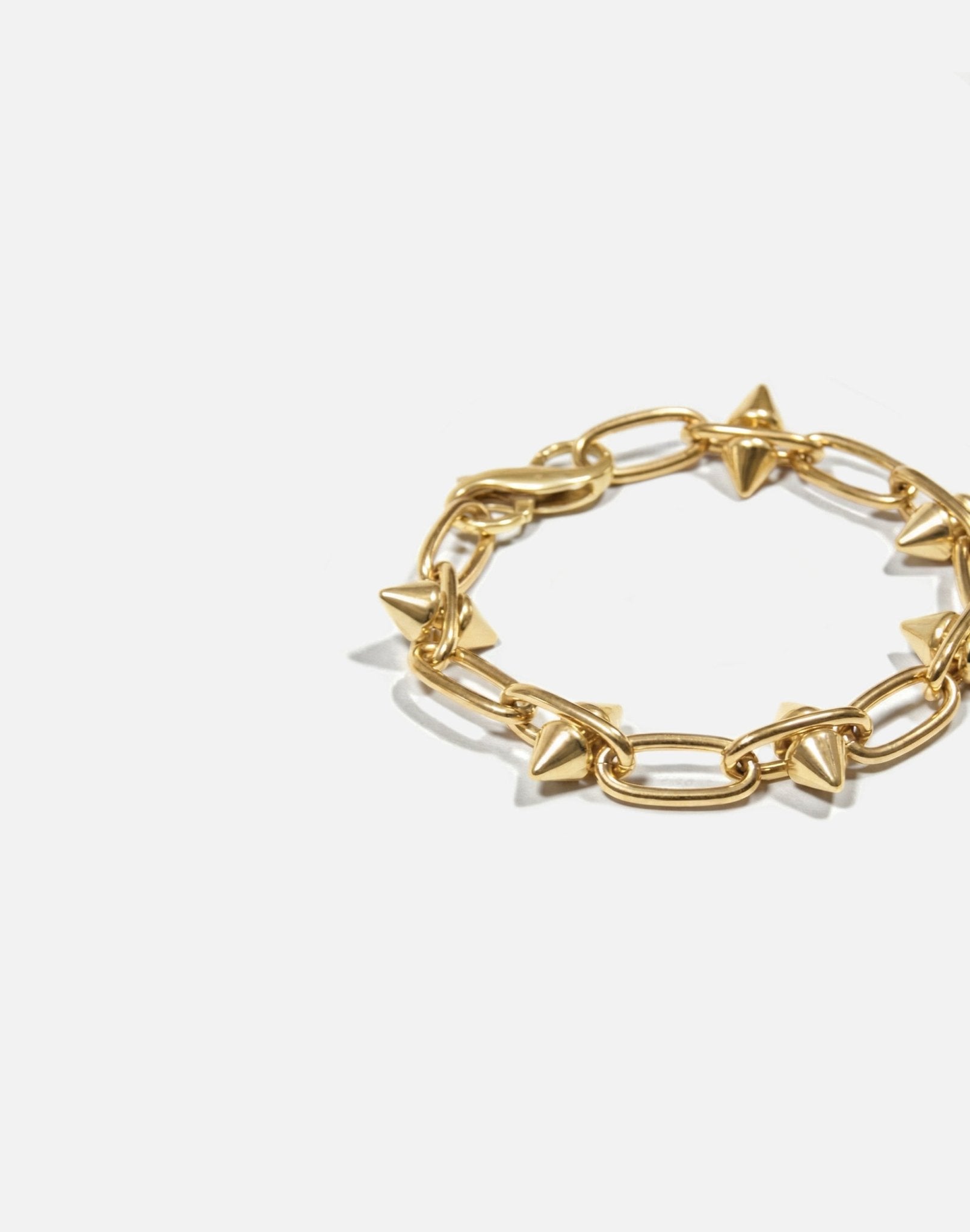 Men's spike brass chain bracelet necklace.Modern unisex jewelry handmade New York Brooklyn by llayers.