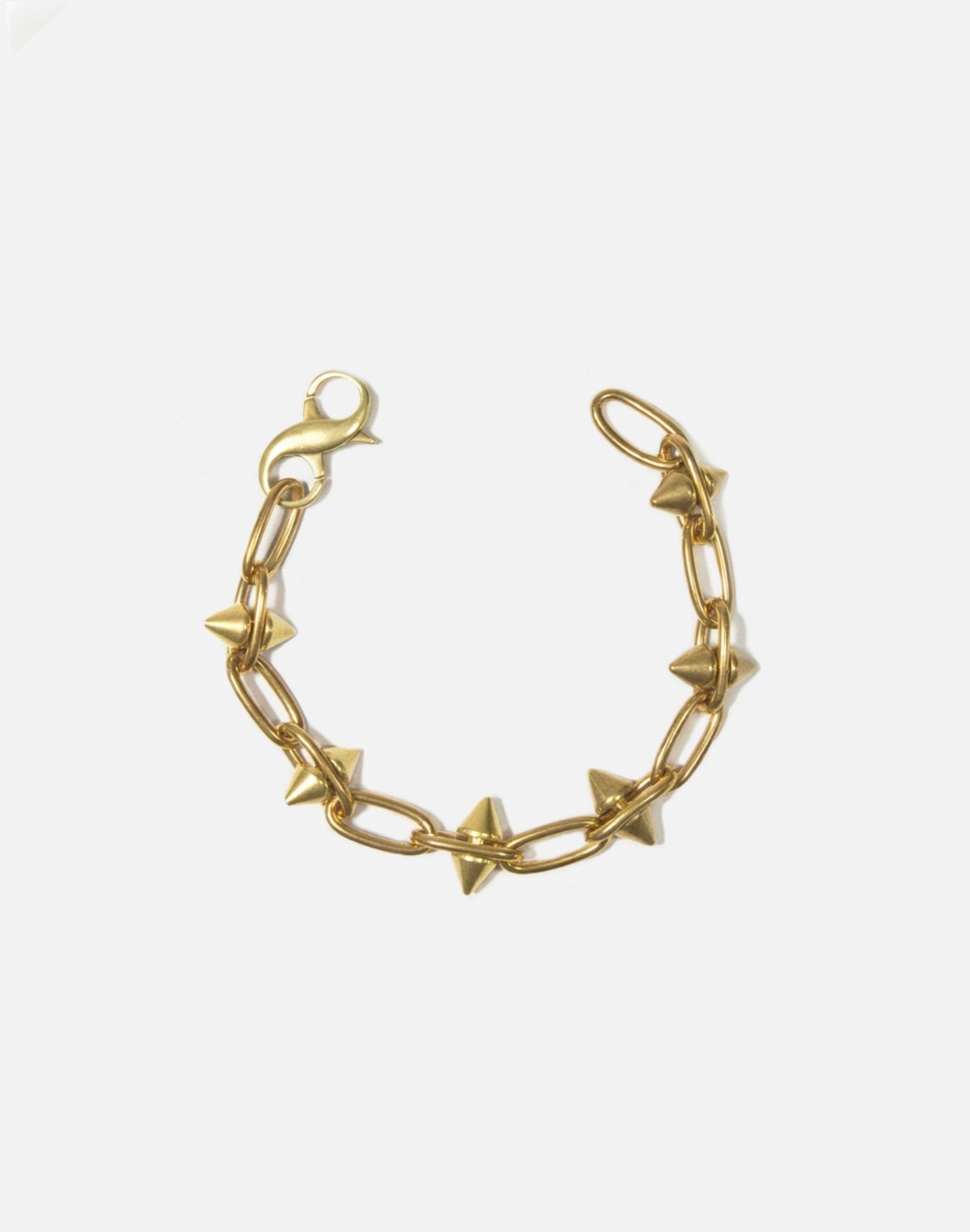 Punk rock spike brass chain bracelet necklace.Modern unisex jewelry handmade New York Brooklyn by llayers.