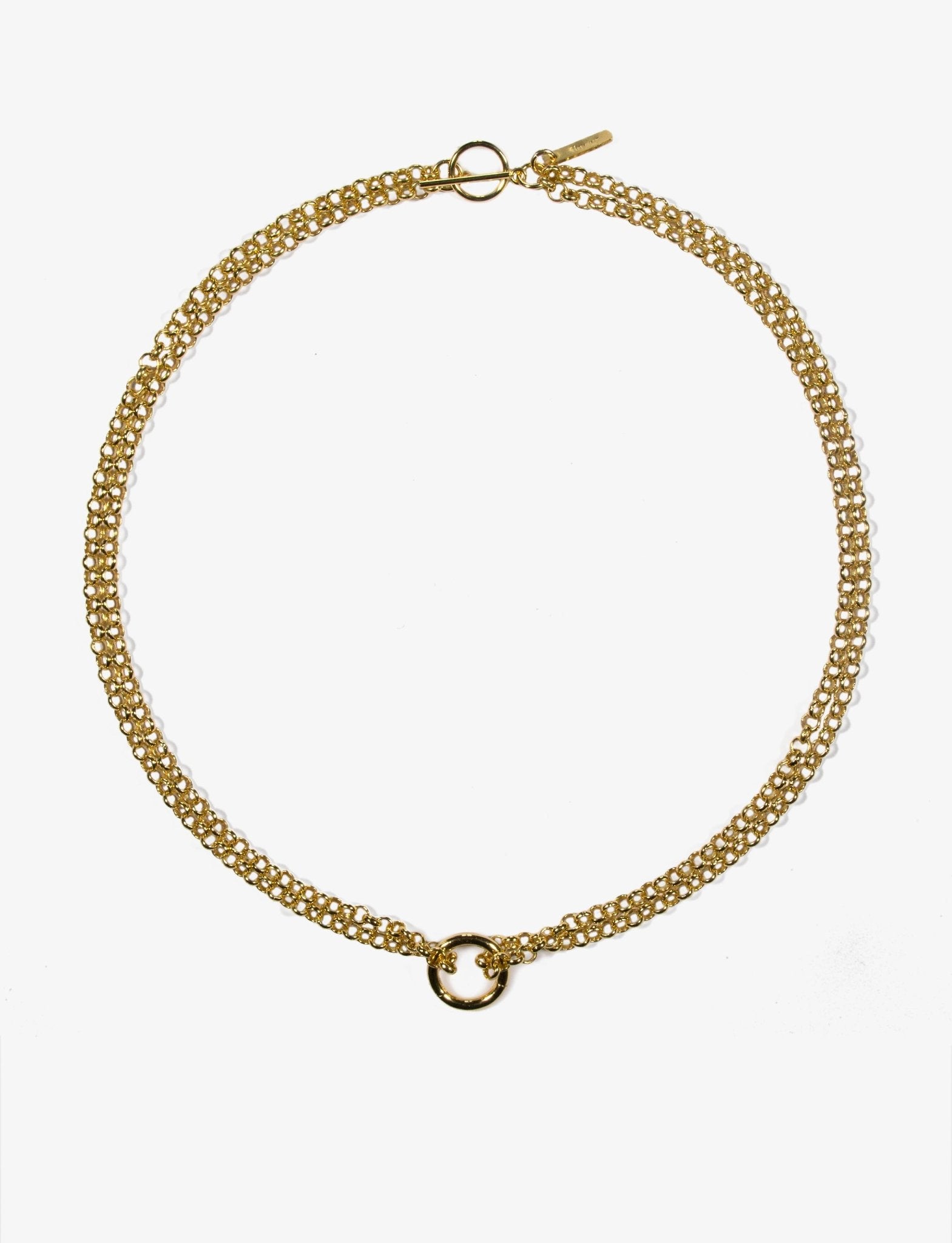 Modern gold chain necklace with loops choker. Best modern affordable jewelry handcrafted in New York by llayers.