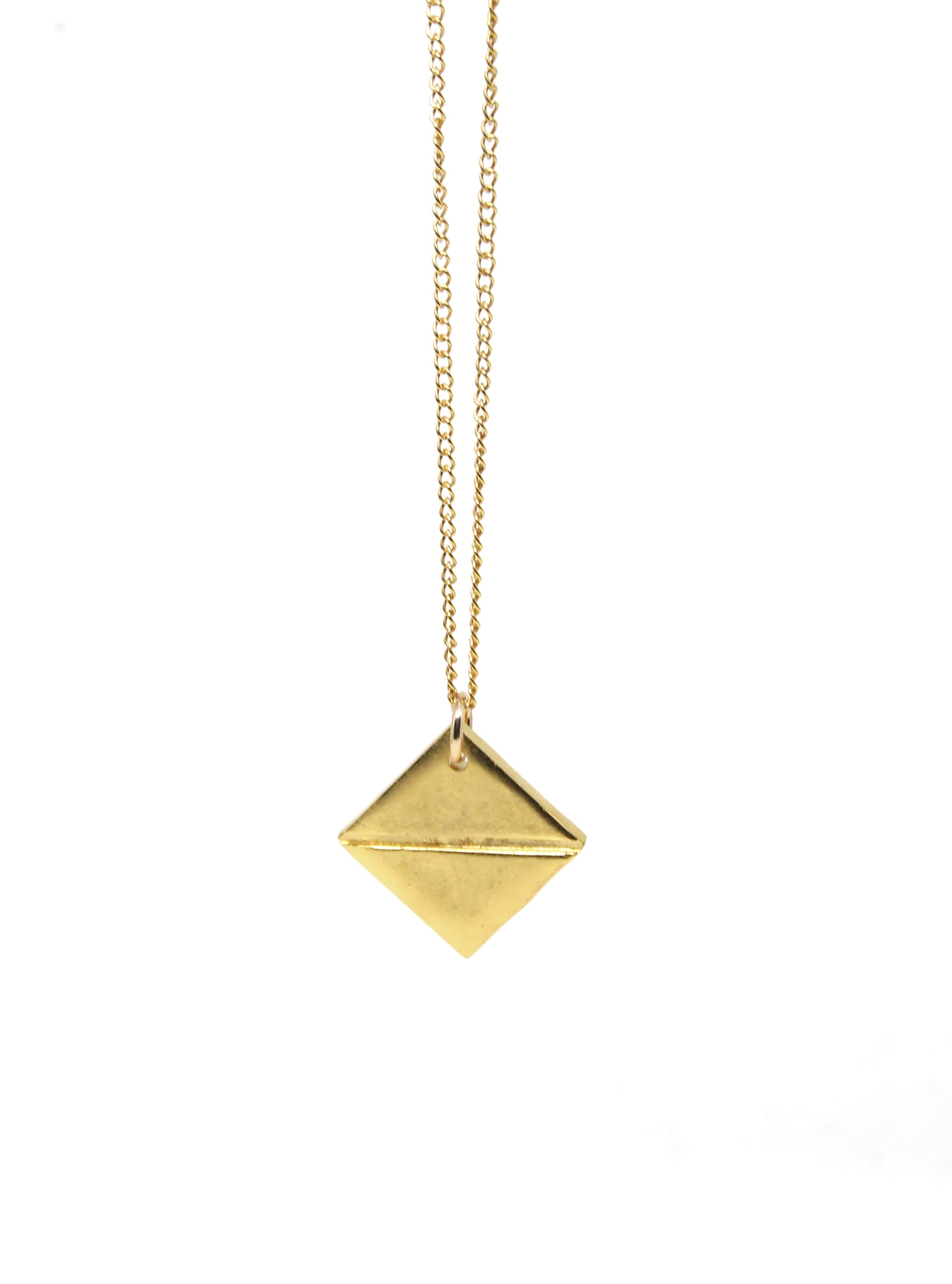 Gold talisman pendant necklace synthesis new york brooklyn by unisex minimalist jewelry designer llayers
