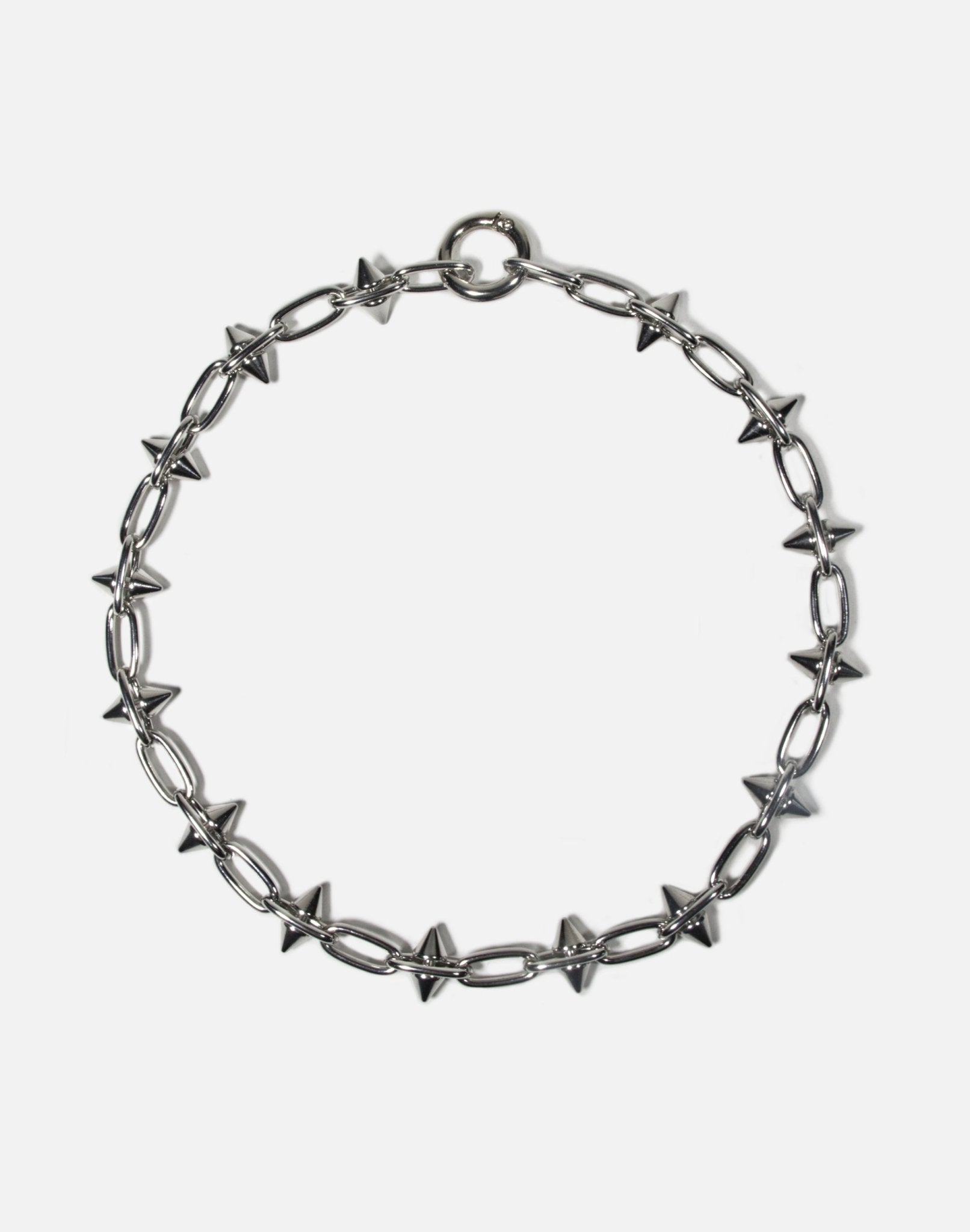 Men silver spike chain bracelet unisex stainless steel jewelry handmade New York Brooklyn by llayers