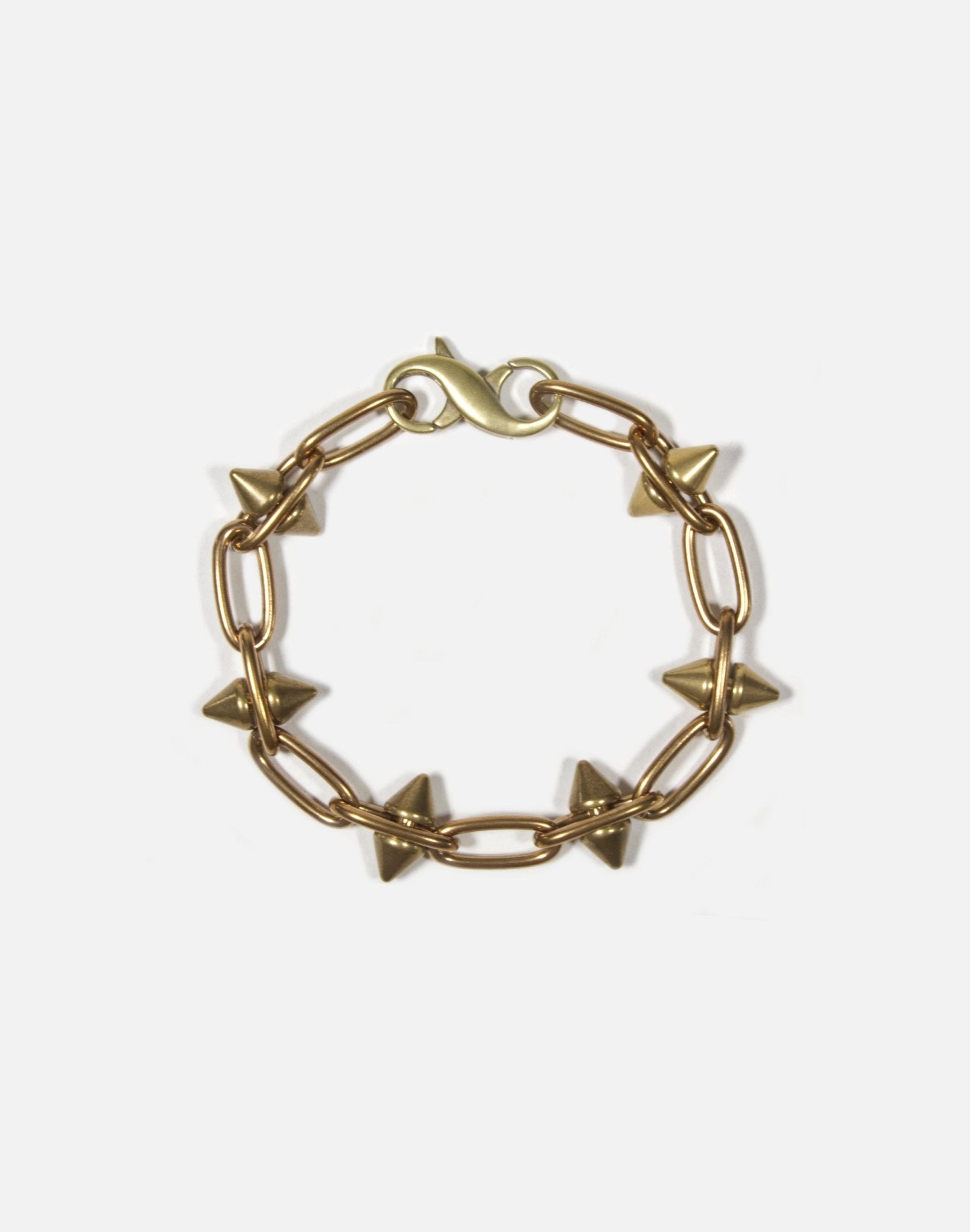 Men women spike gold brass chain bracelet unisex jewelry handmade New York Brooklyn by llayers 