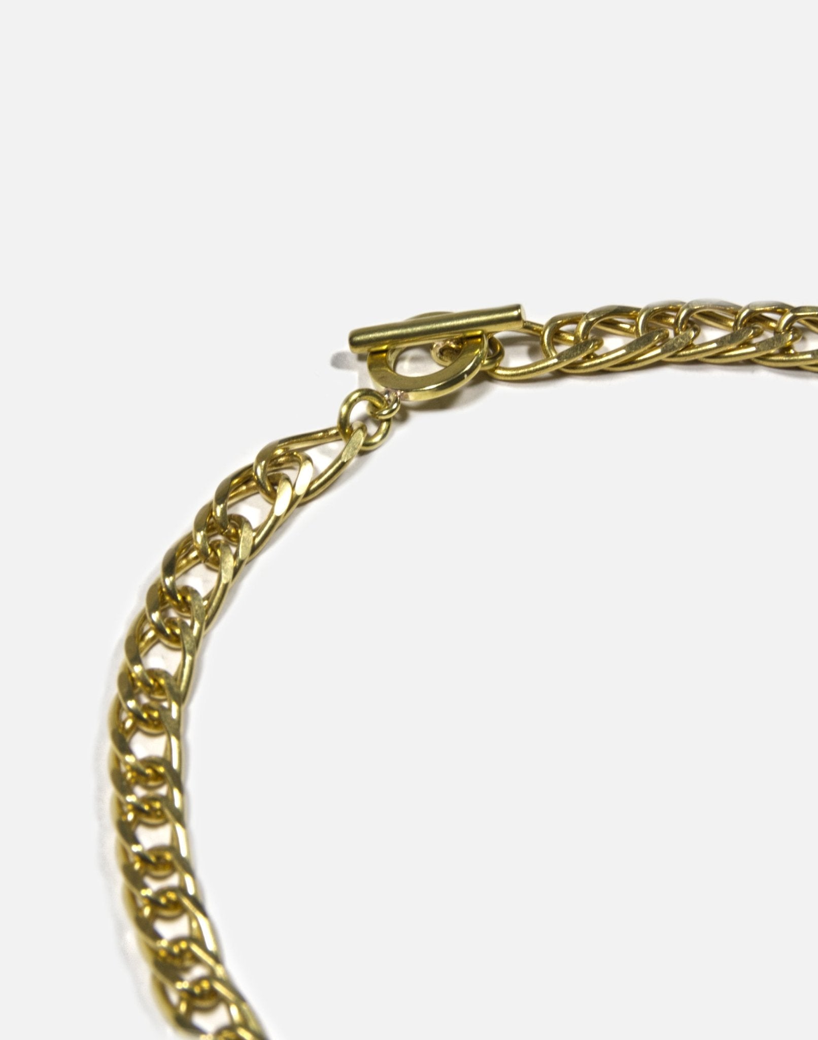 Men gold link double chain figaro necklace brass for men and women made in Brooklyn New York by llayers