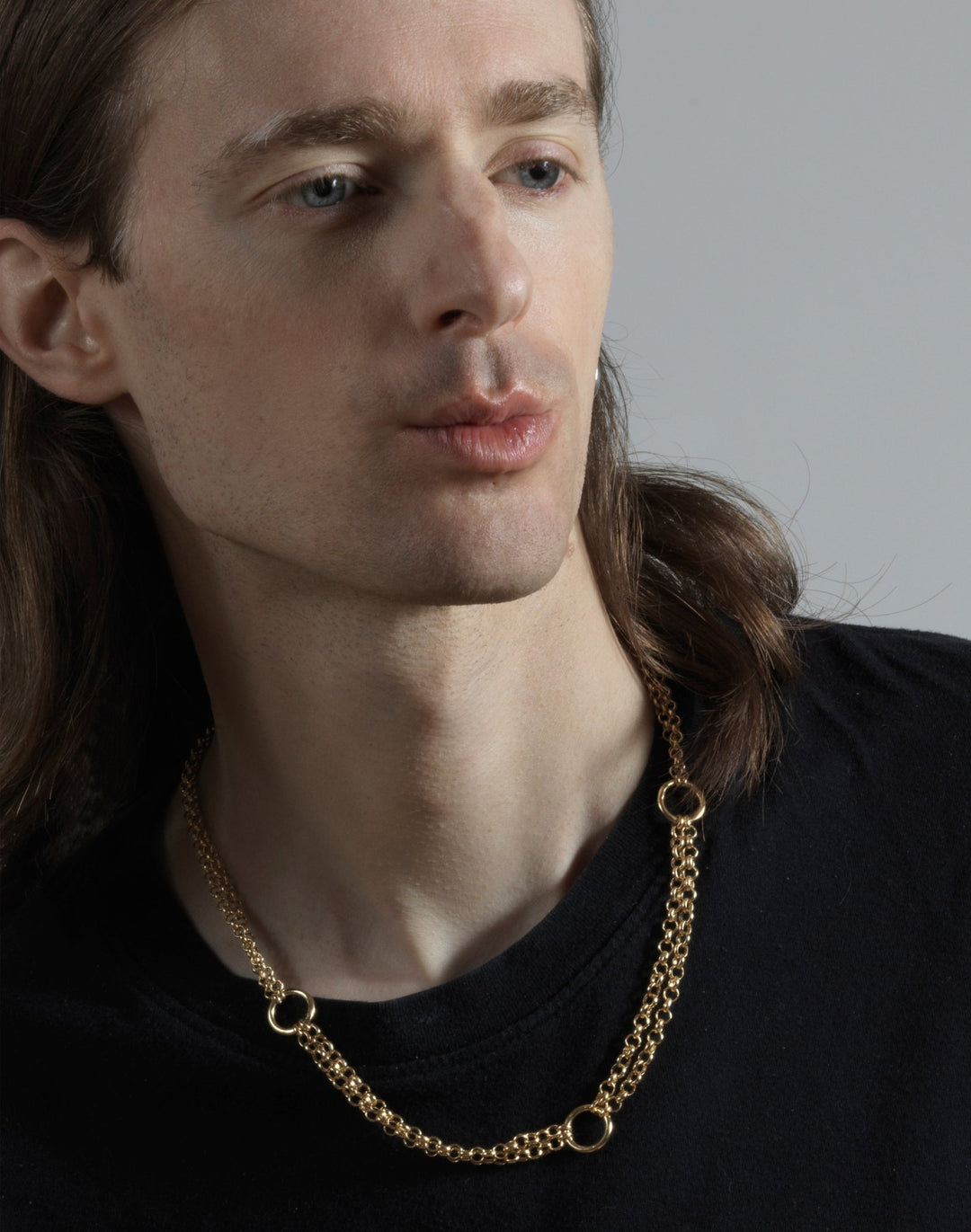 GOLD TWO-ROW CHAIN NECKLACE - ECHO