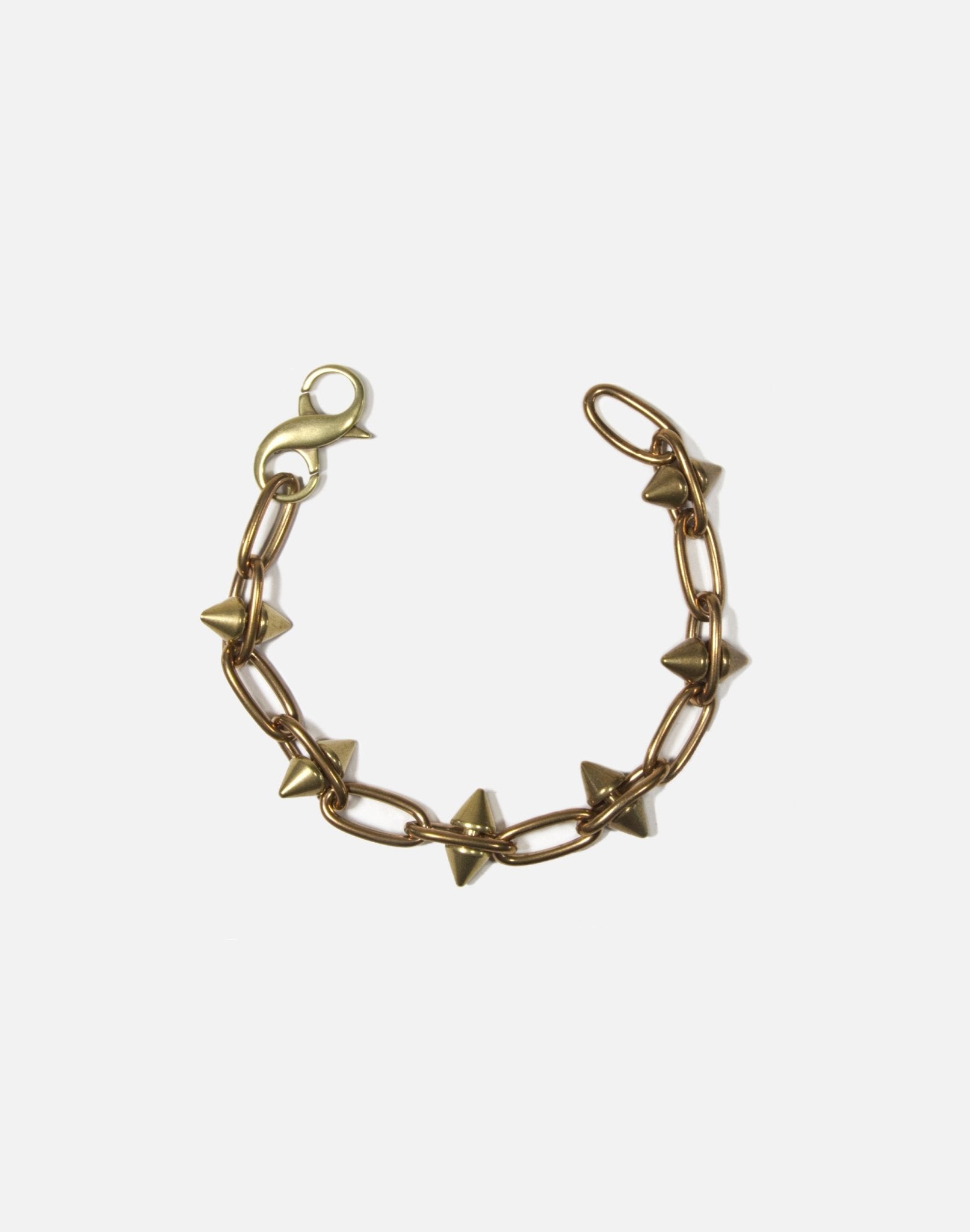 Men spike gold brass chain bracelet unisex jewelry handmade New York Brooklyn by llayers