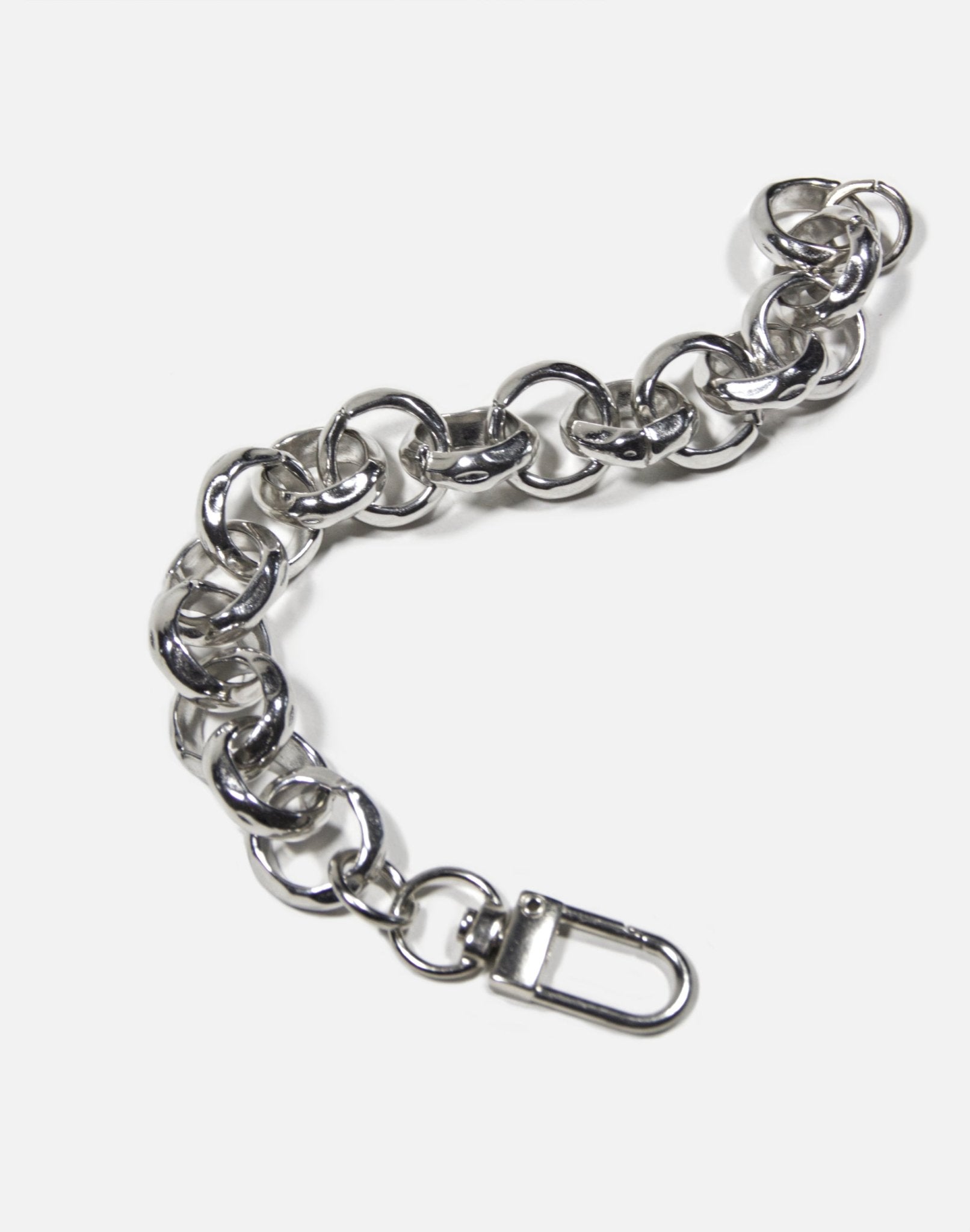 Large silver round link silver chain infinity bracelet stainless steel jewelry made in Brooklyn New York by llayers