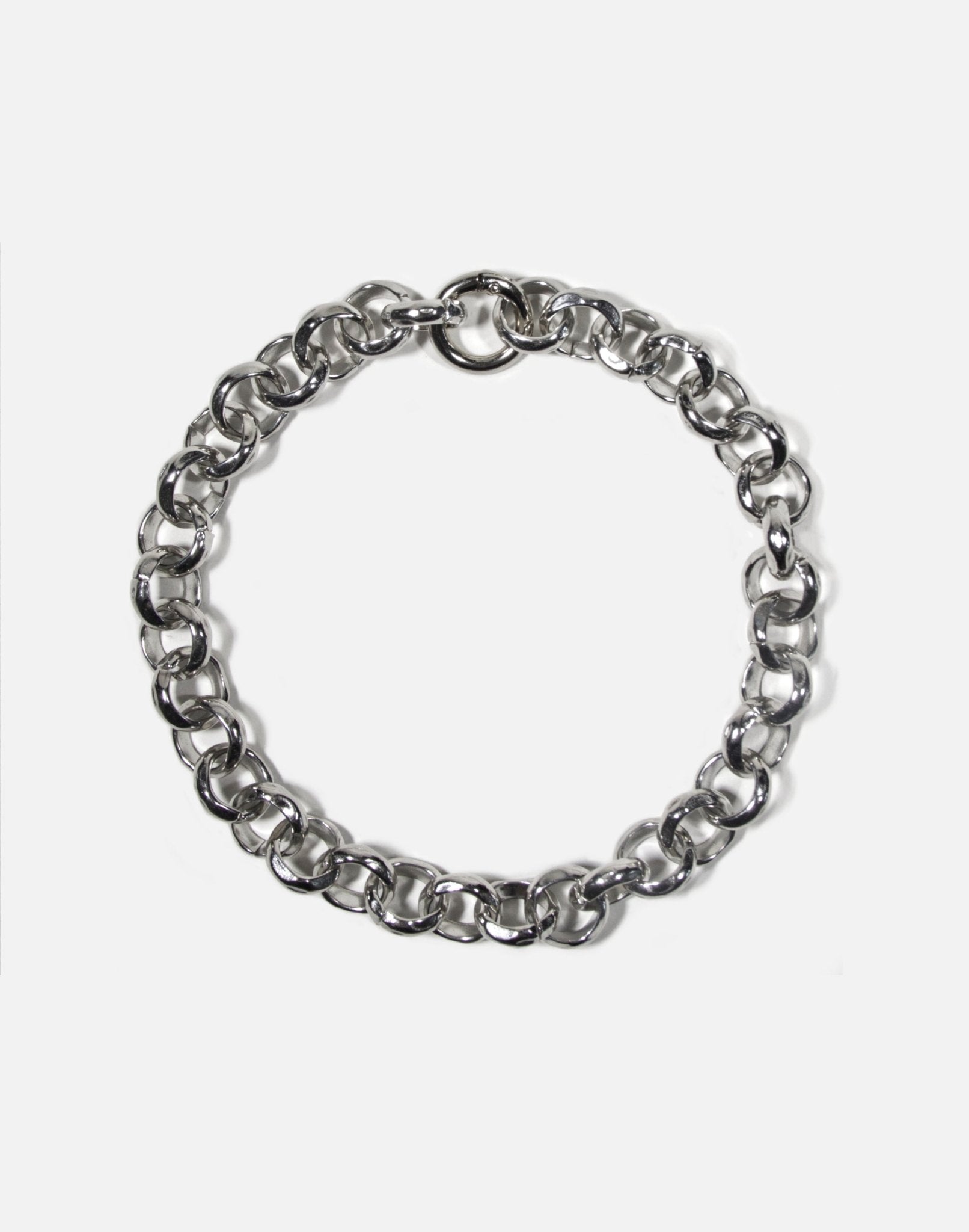 Men women chunky silver round link silver chain necklace infinity stainless steel jewelry made in Brooklyn New York llayers