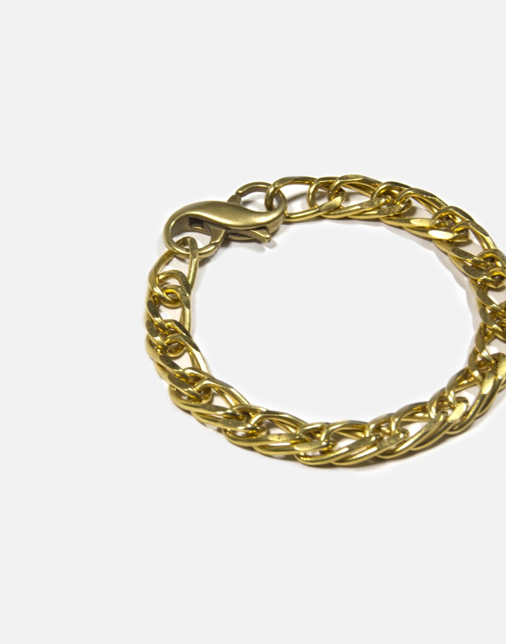 Men women Gold double link chain bracelet figaro necklace brass for men and women made in Brooklyn New York by llayers