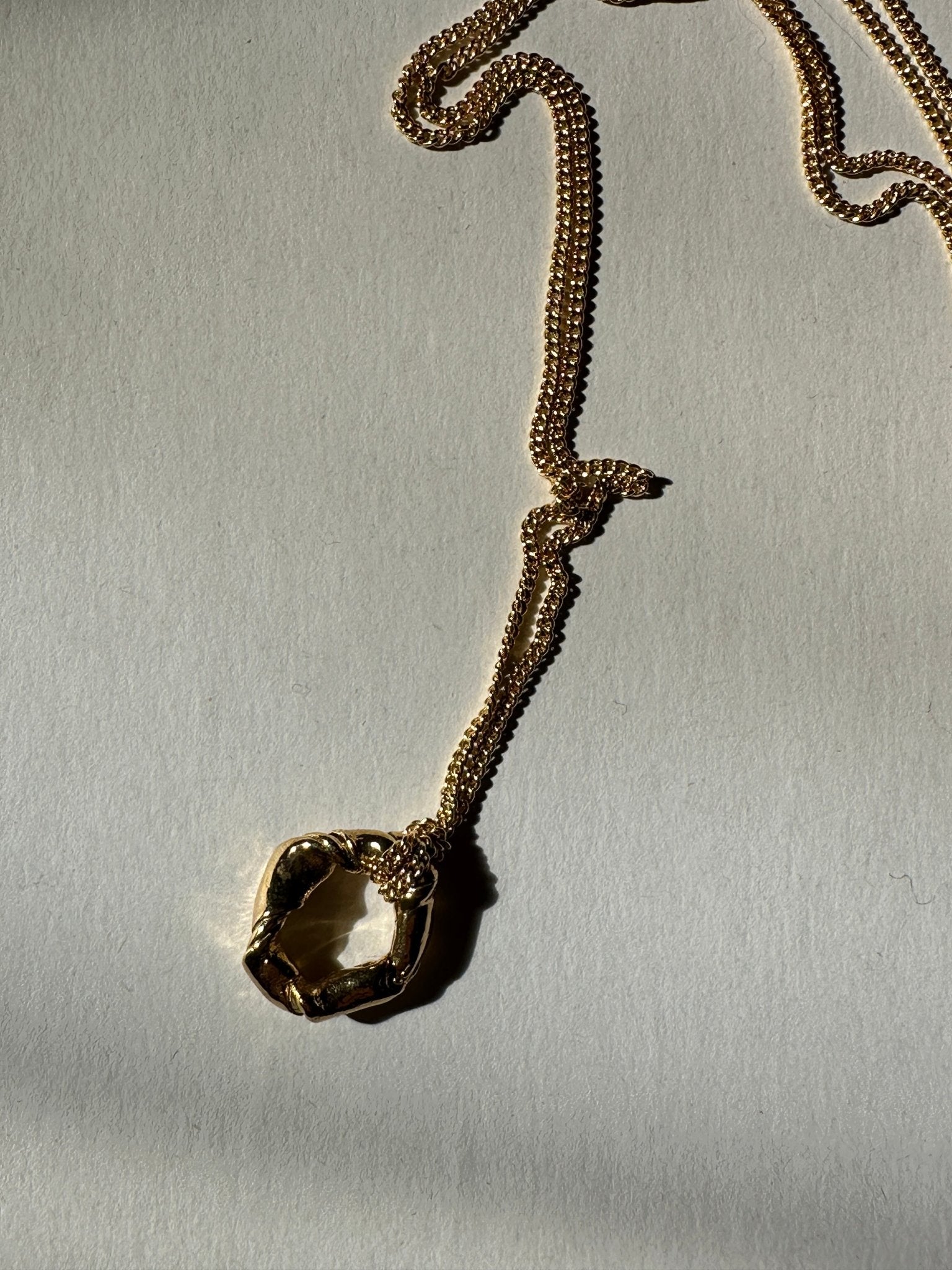 Men's Gold modern pendant necklace. Jewelry made in Brooklyn New York by designer llayers.