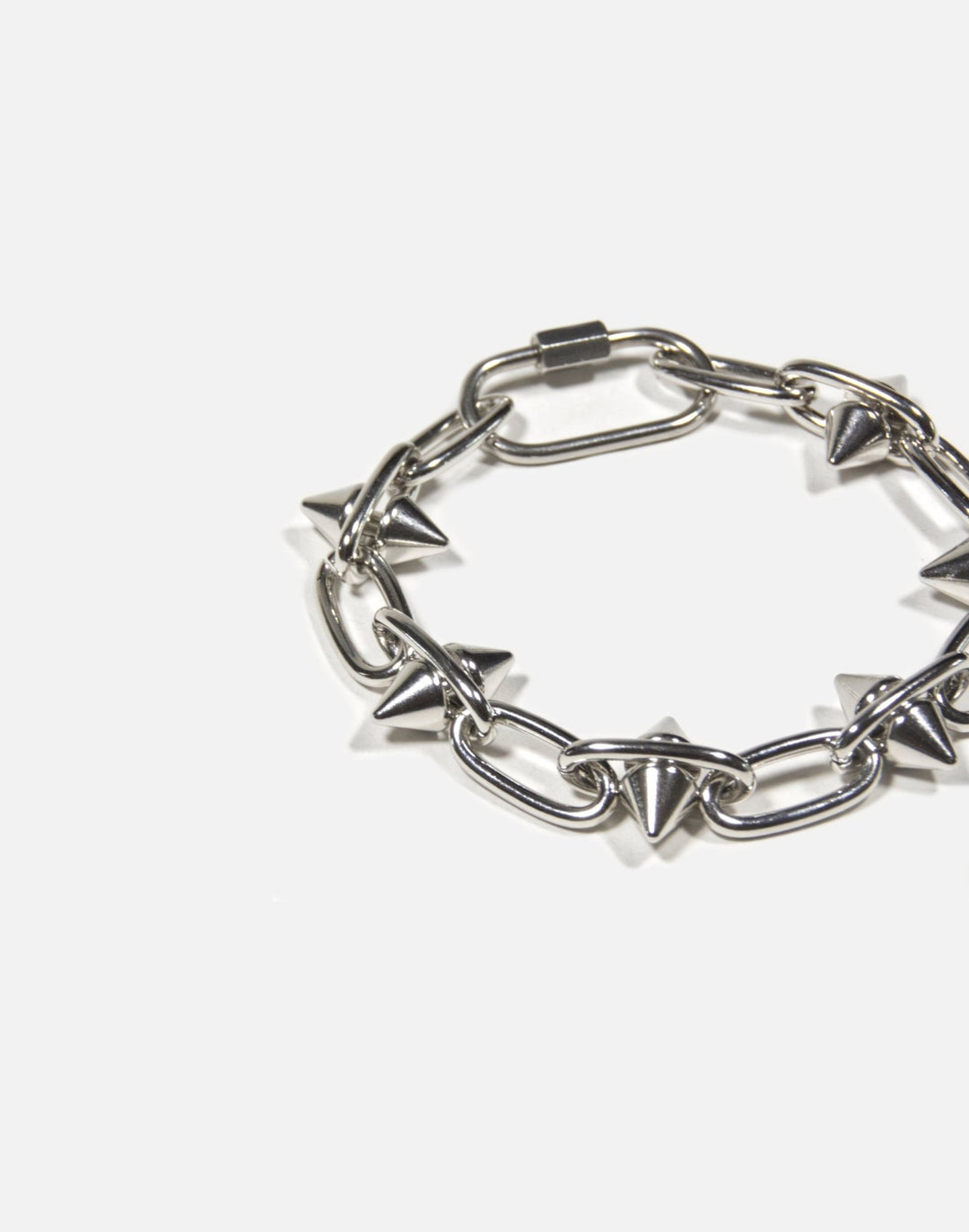 Men's silver spike chain bracelet unisex jewelry handmade New York Brooklyn by llayers