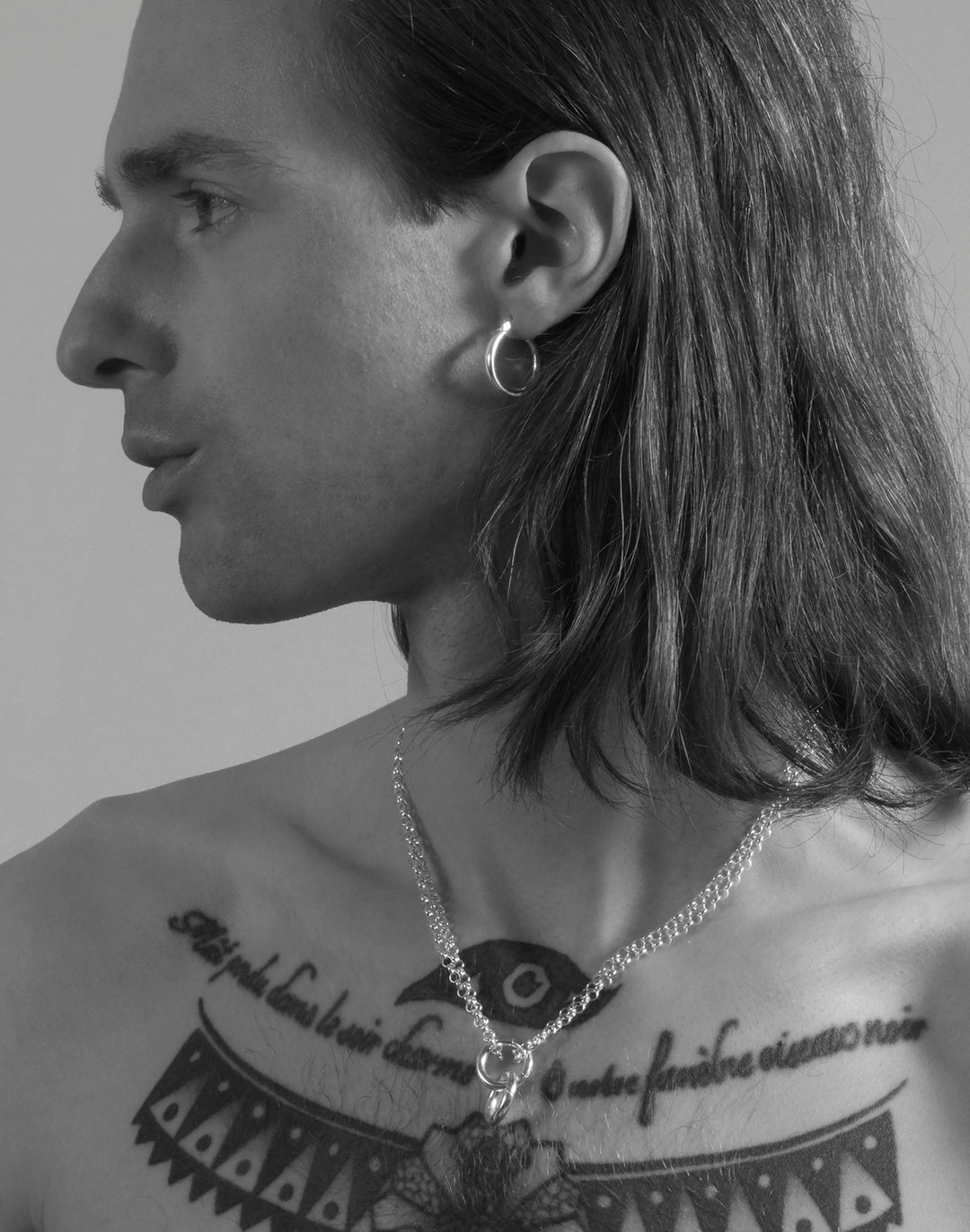 Men's sterling silver necklace chain choker. Best mens minimalist jewelry handcrafted In Brooklyn New York by llayers.