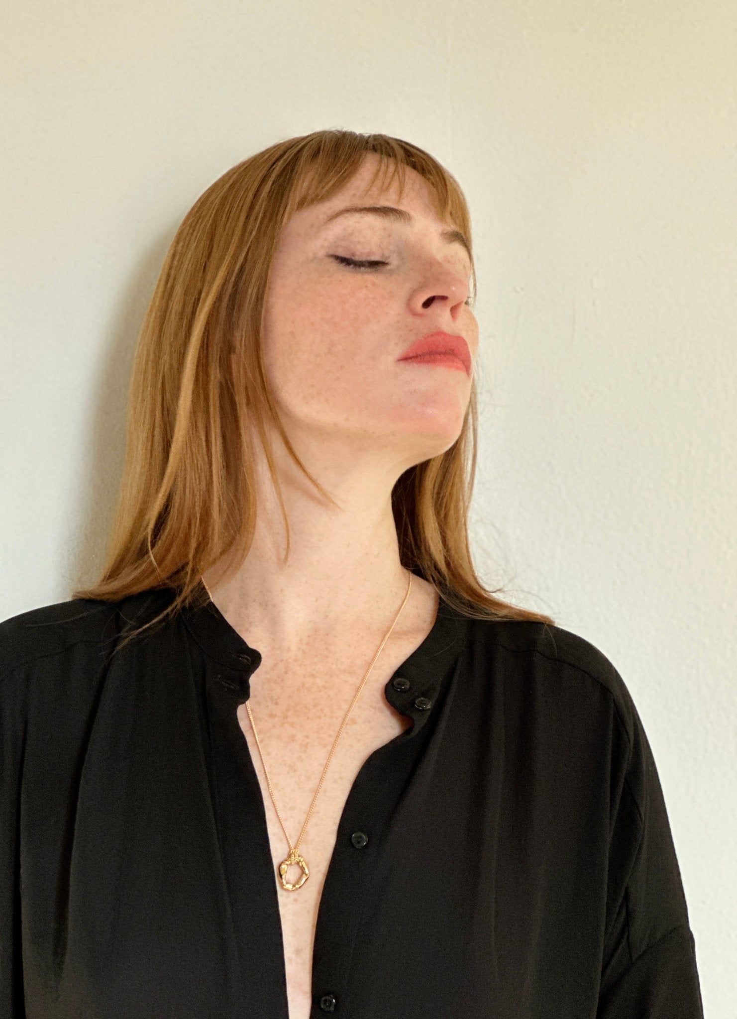 Minimalist pendant necklace. Jewelry made in Brooklyn New York by designer llayers.