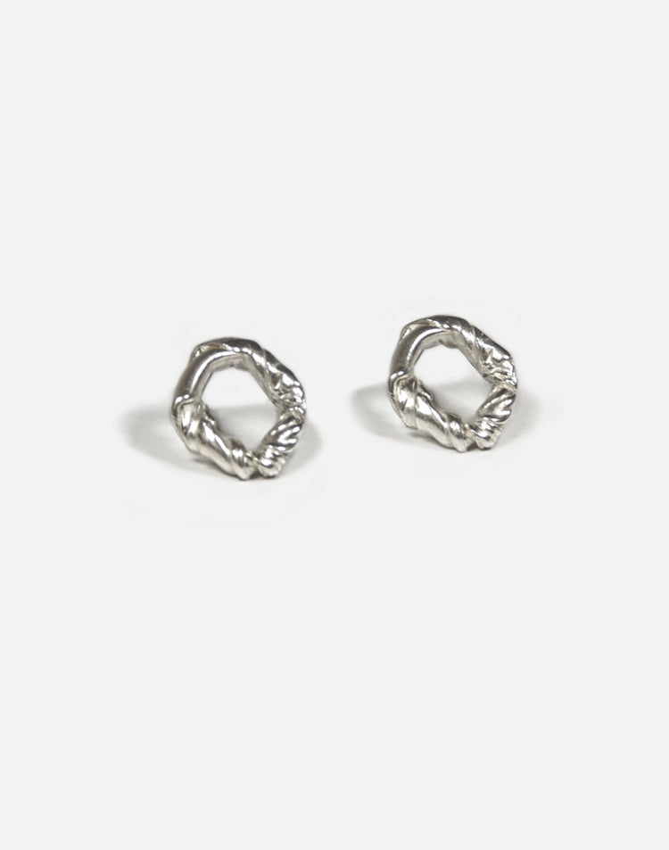 Minimalist Sterling silver twisted earrings. Jewelry made in Brooklyn New York by designer llayers.