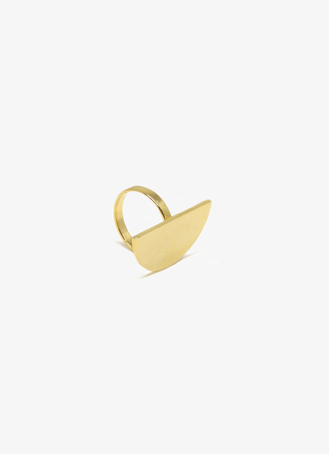 Minimalist gold plated ring with moon crescent by llayers jewelry men women