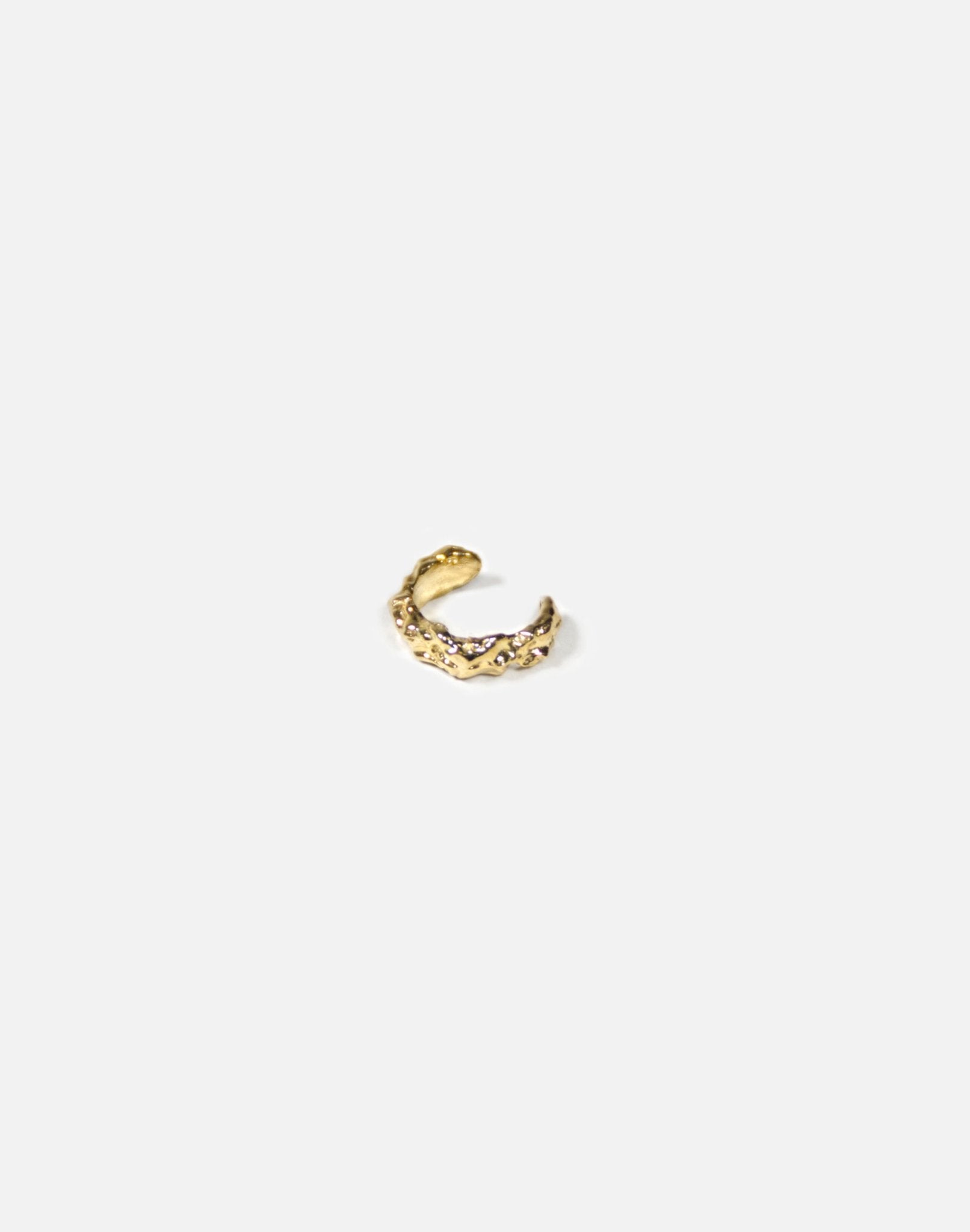 Modern Gold textured ear cuff earrings. Emerging designer. Minimalist jewelry made in Brooklyn New York by llayers.