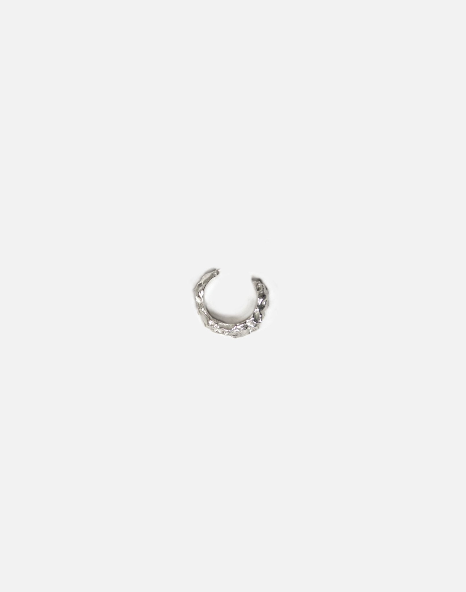 Modern sterling silver textured ear cuff. Emerging designer. Minimalist jewelry made in Brooklyn New York by llayers.