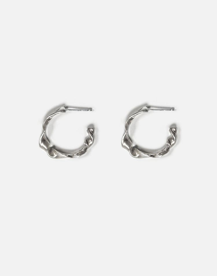 Refined Sterling silver hoop earrings. Chic and minimal jewelry made in Brooklyn New York by llayers.