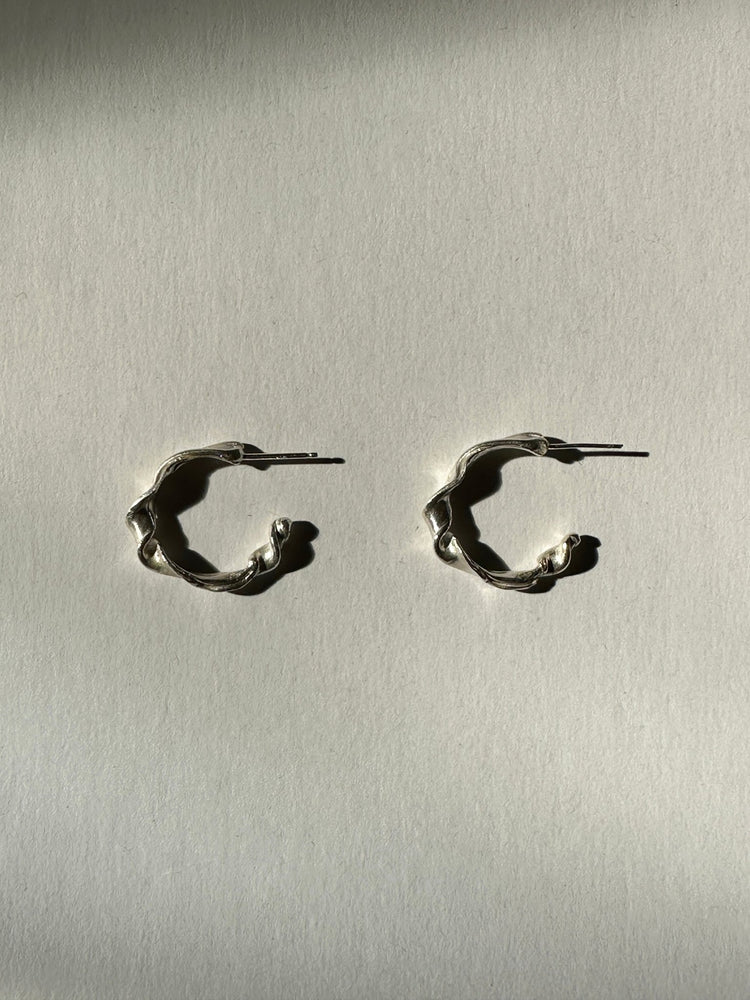 Refined Sterling silver hoop earrings. Women best jewelry made in Brooklyn New York by llayers.