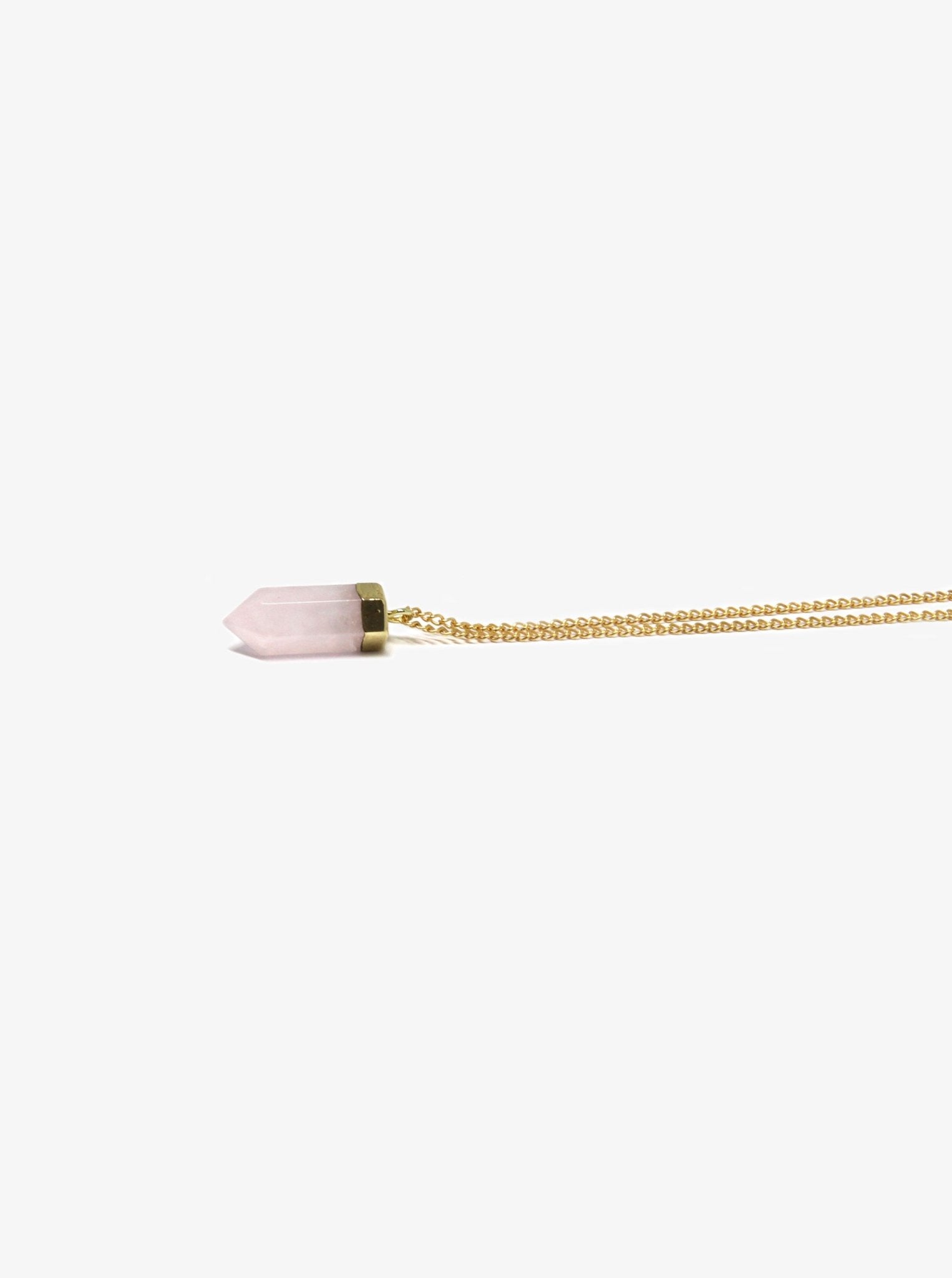 Necklace with a pink Rose Quartz pendant 