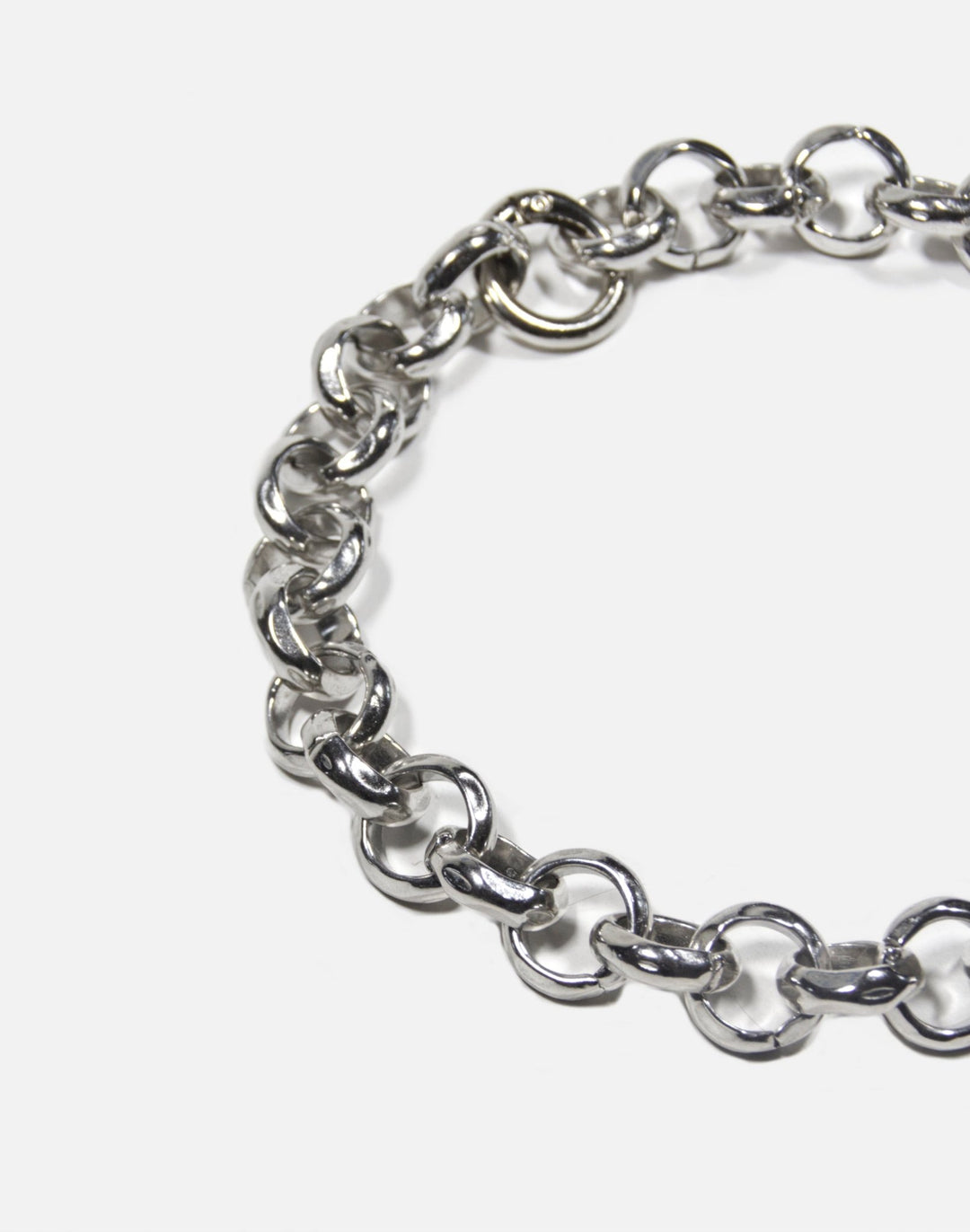 Silver round chunky links chain necklace infinity stainless steel jewelry made in Brooklyn New York by llayers