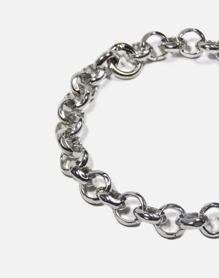 Silver round chunky links chain necklace infinity stainless steel jewelry made in Brooklyn New York by llayers