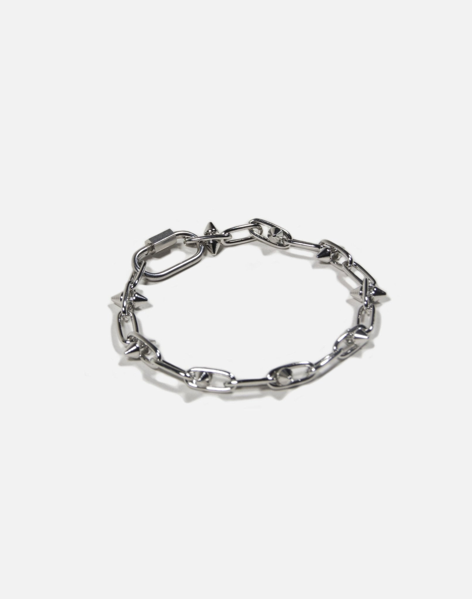 Small silver spikes chain bracelet unisex jewelry handmade New York Brooklyn by llayers 