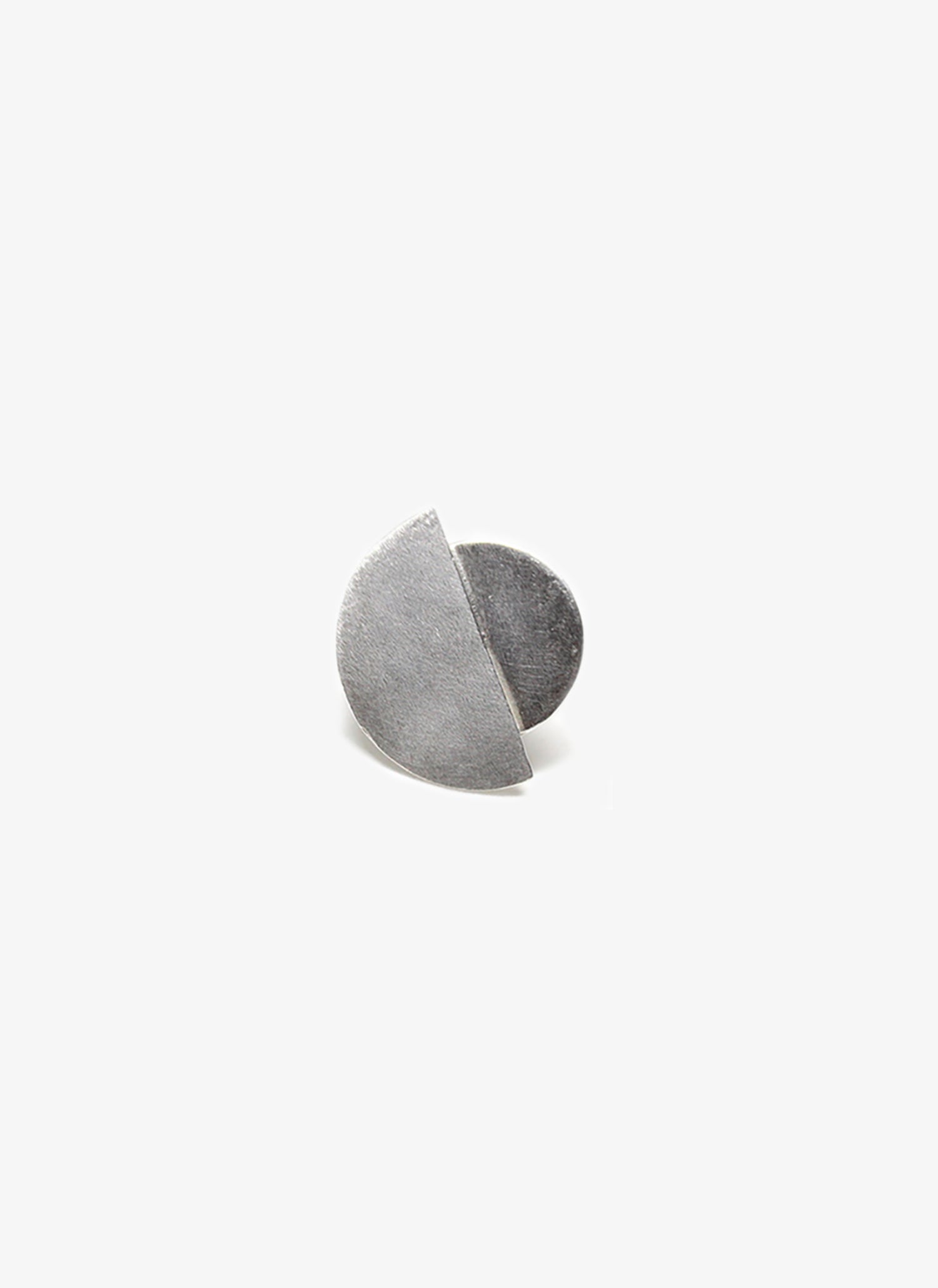 Silver moon statement ring. Minimalist modern jewelry handcrafted in Brooklyn New York by designer llayers.Eclipse.