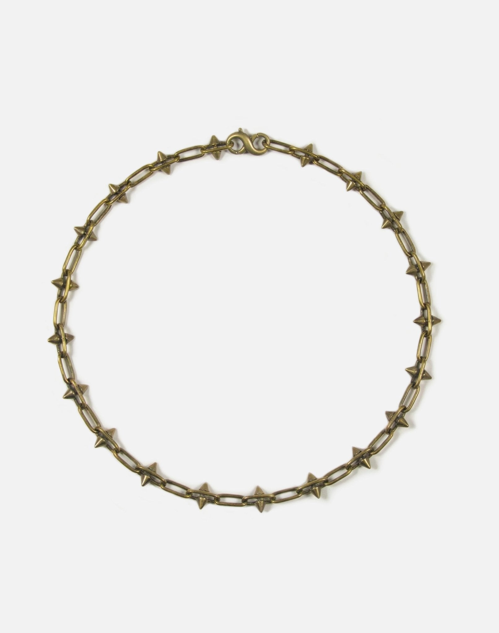 Small brass spike chain necklace men's women's Nyc