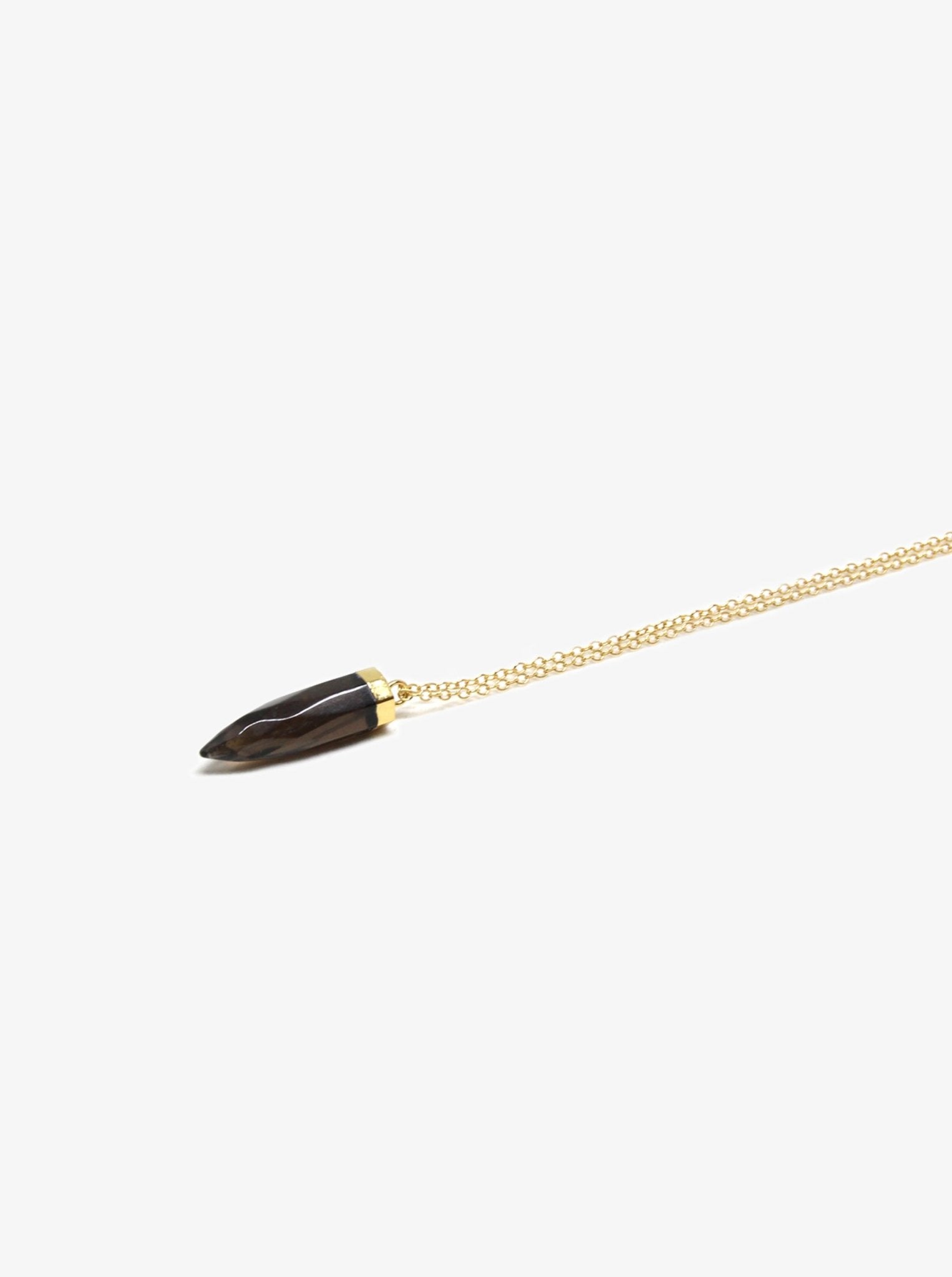 Gold necklace with a Smoky Quartz pendant 