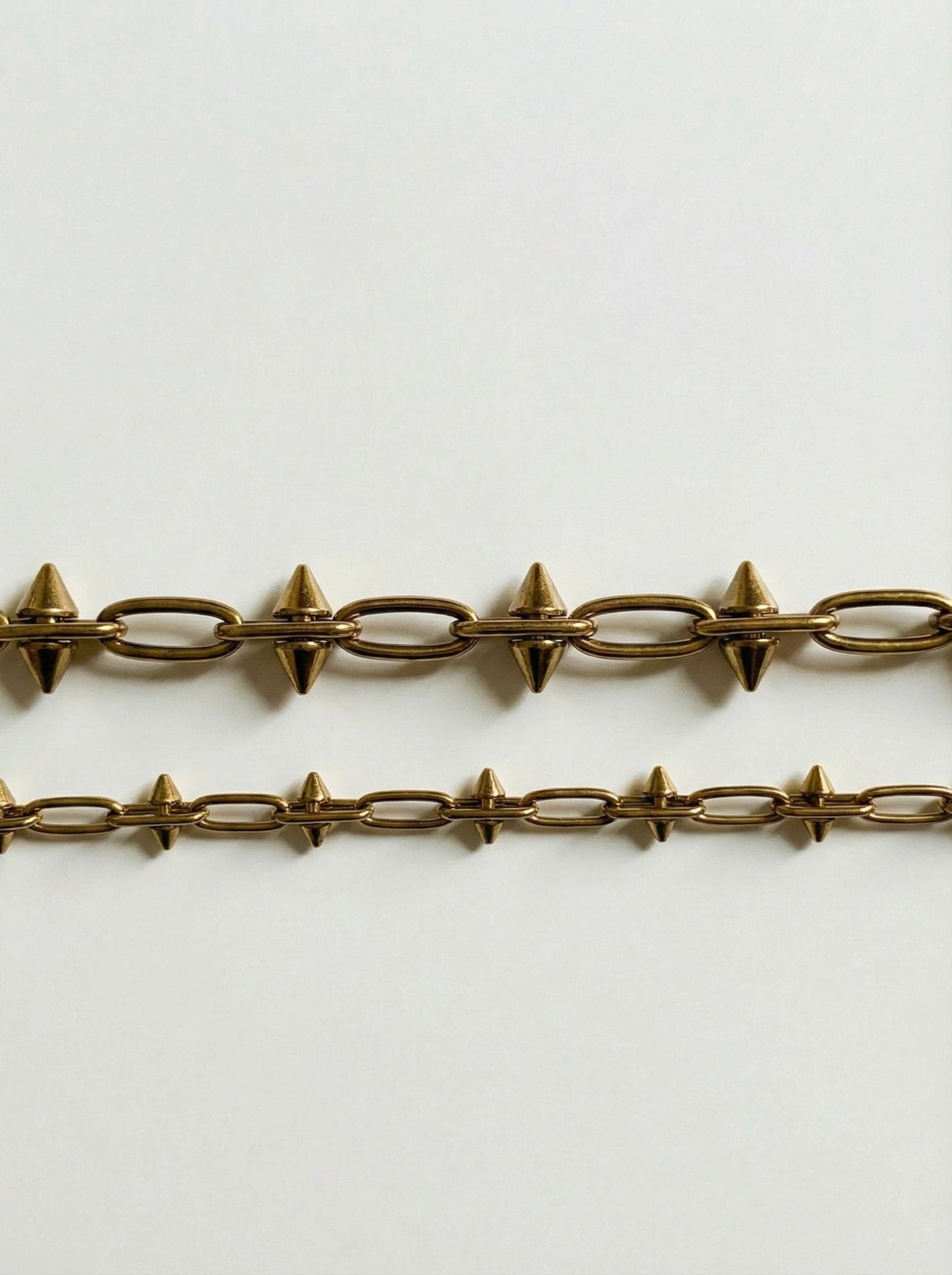 Small brass spike chain necklace men's women's Nyc