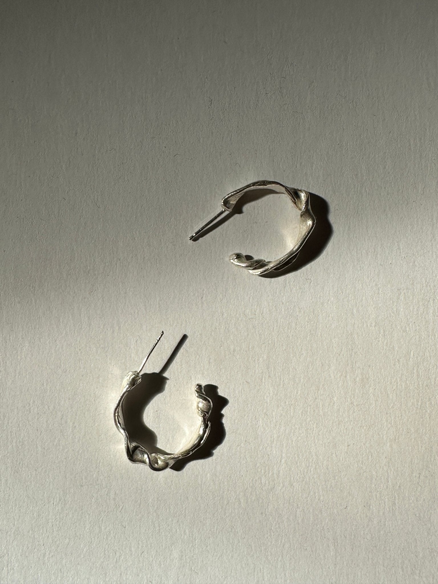 Sterling silver hoop earrings. Women best jewelry made in Brooklyn New York by llayers.