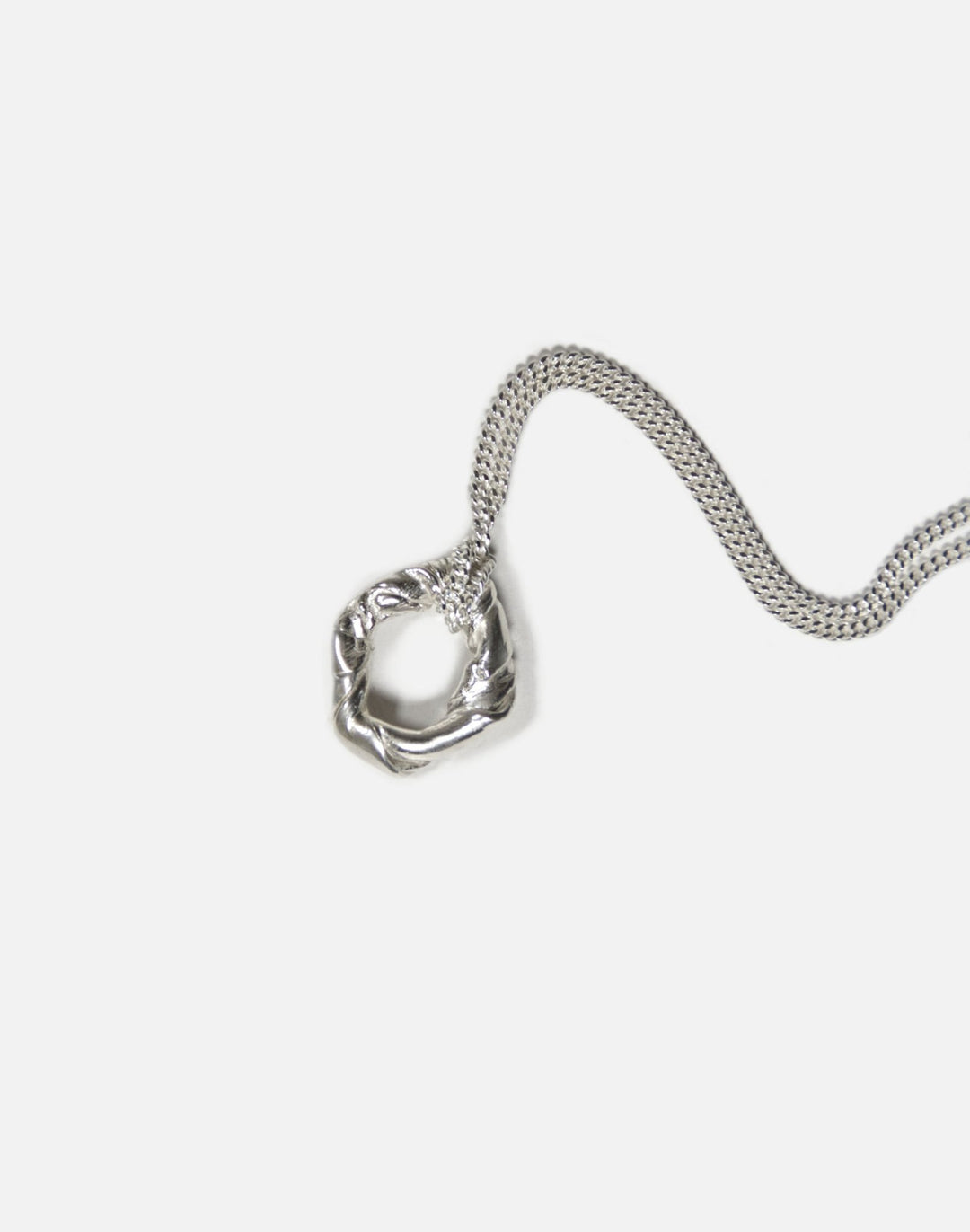 Sterling silver modern pendant necklace. Jewelry made in Brooklyn New York by designer llayers.