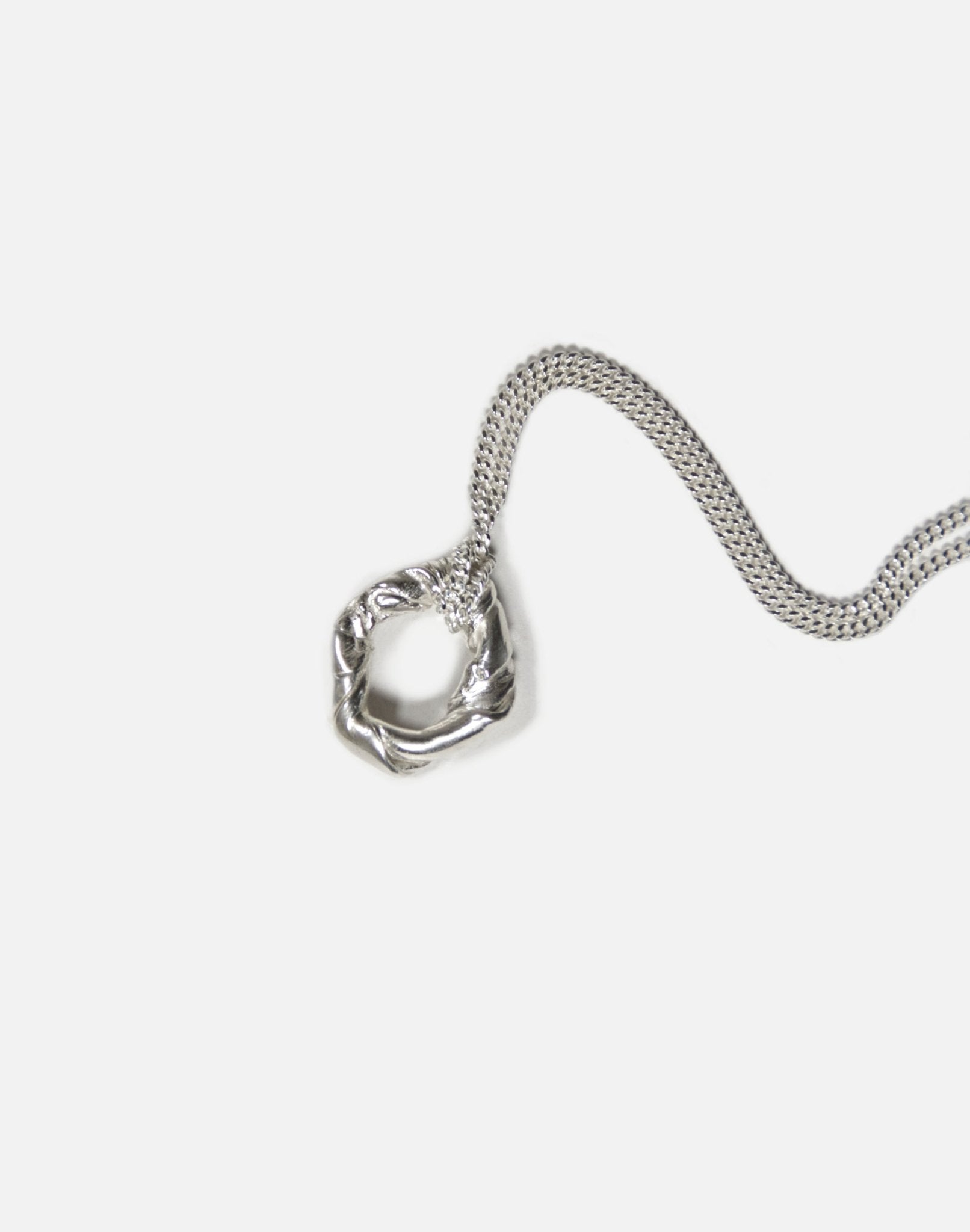 Sterling silver modern pendant necklace. Jewelry made in Brooklyn New York by designer llayers.